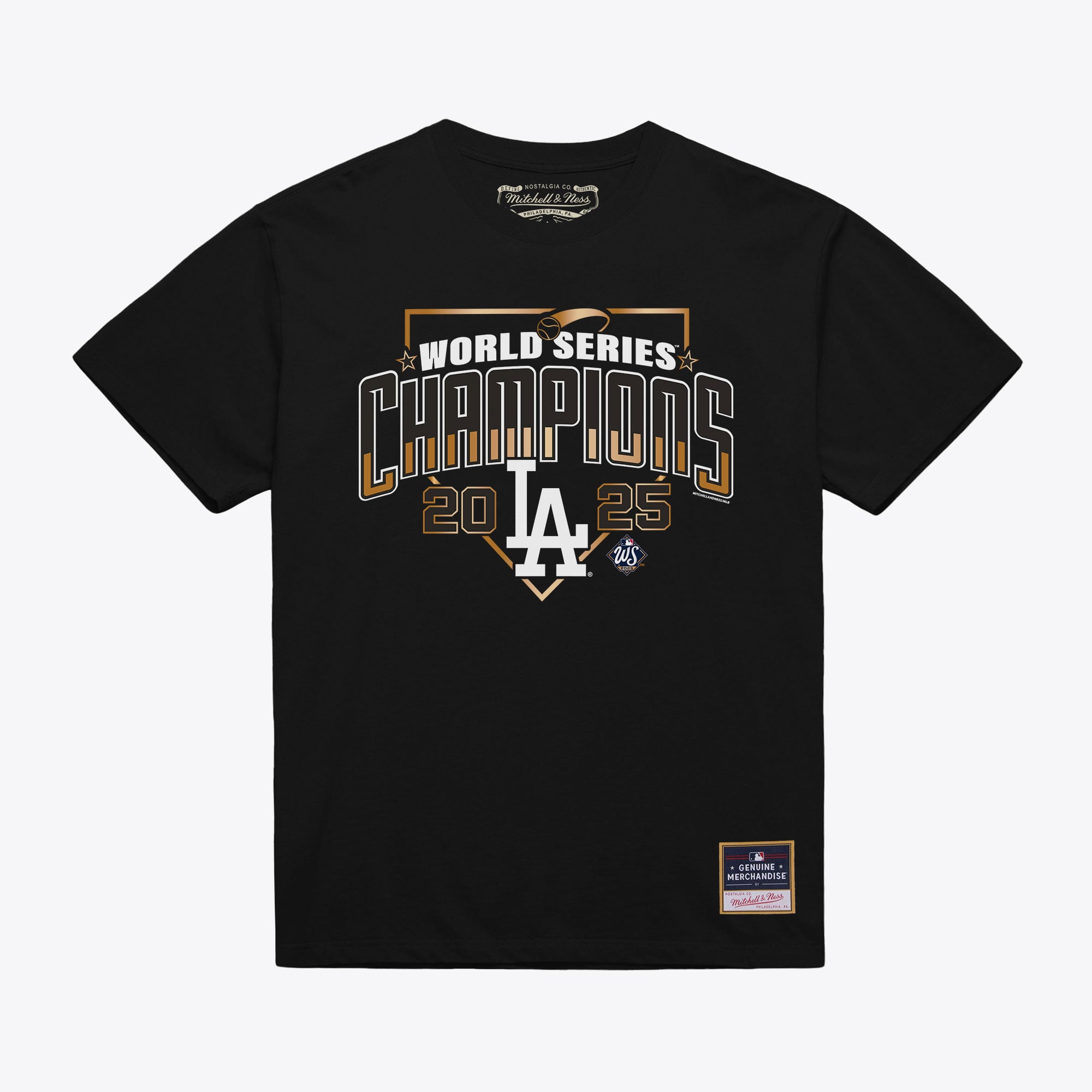 Los Angeles Dodgers Black 2025 World Series Champions Arch T-Shirt