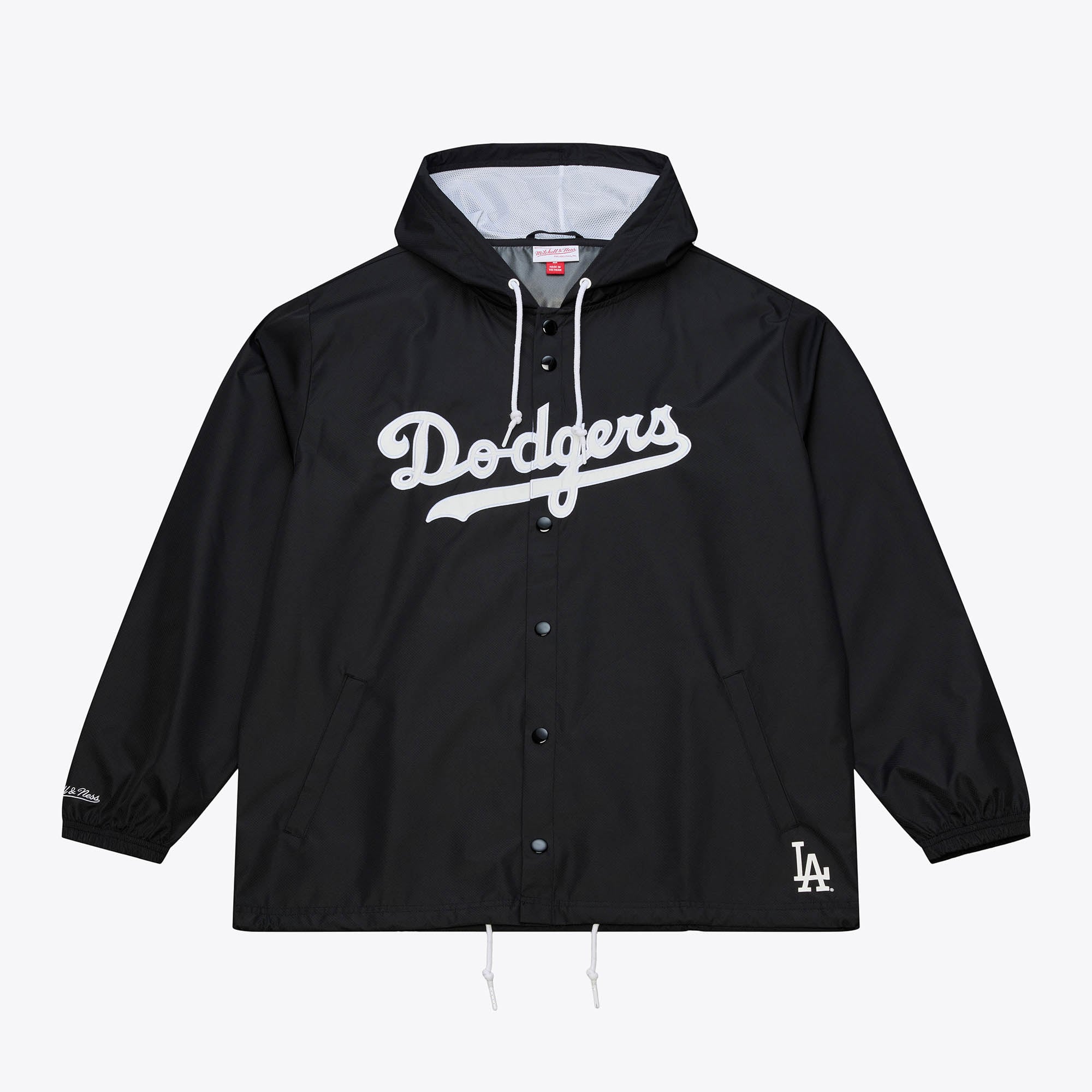 Los Angeles Dodgers Black Coaches Full-Snap Hooded Windbreaker Jacket