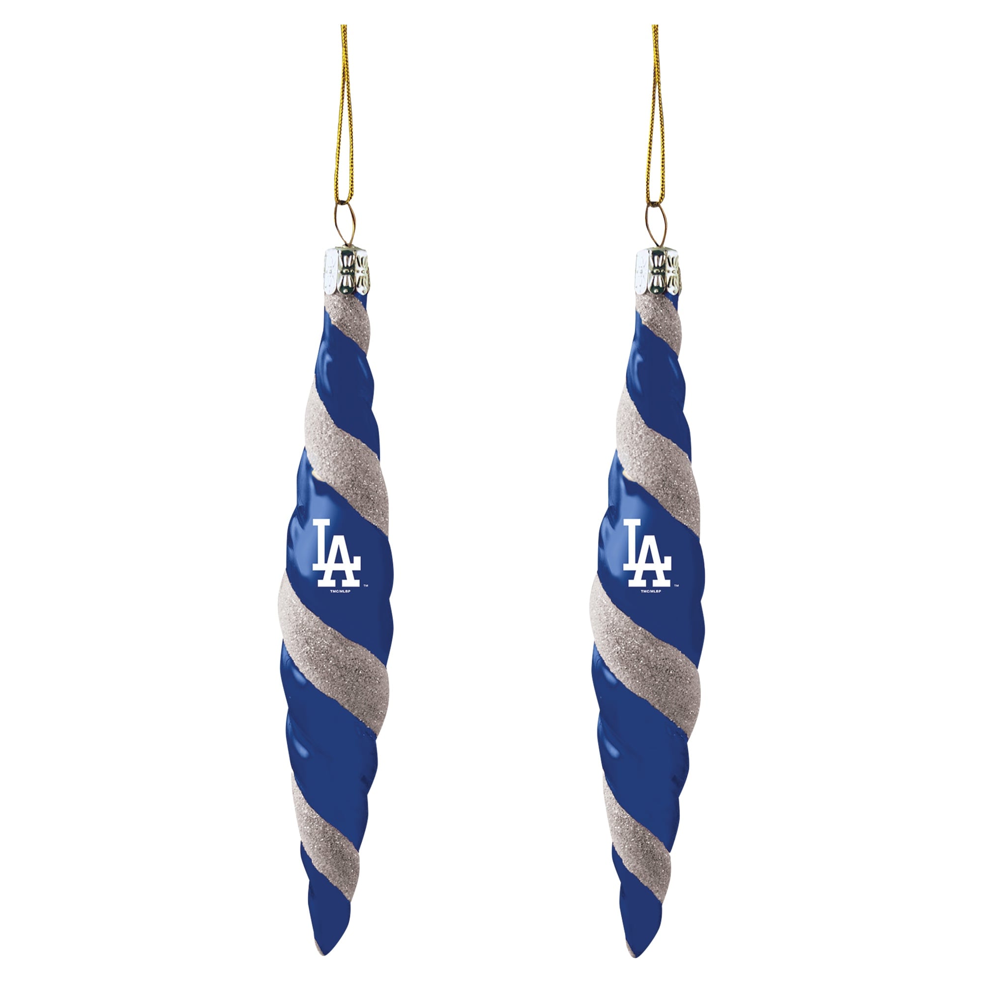 Los Angeles Dodgers Two-Pack Swirl Blown Glass Ornament Set