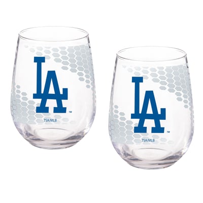 Los Angeles Dodgers Two-Piece 17oz. Color Fade Stemless Wine Glass Set