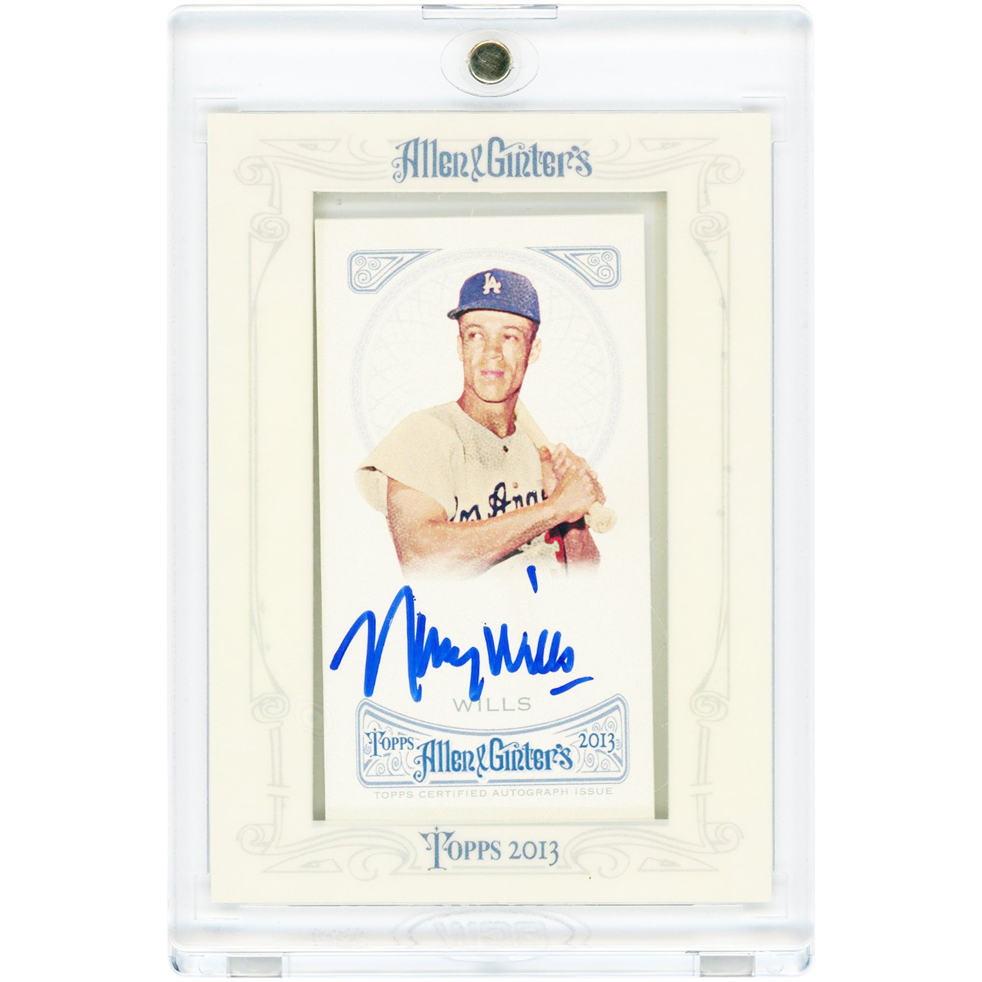 Carte Topps Allen & Ginter Mini #AGA-MW 2013 autographiée par Maury Wills des Dodgers de Los Angeles
