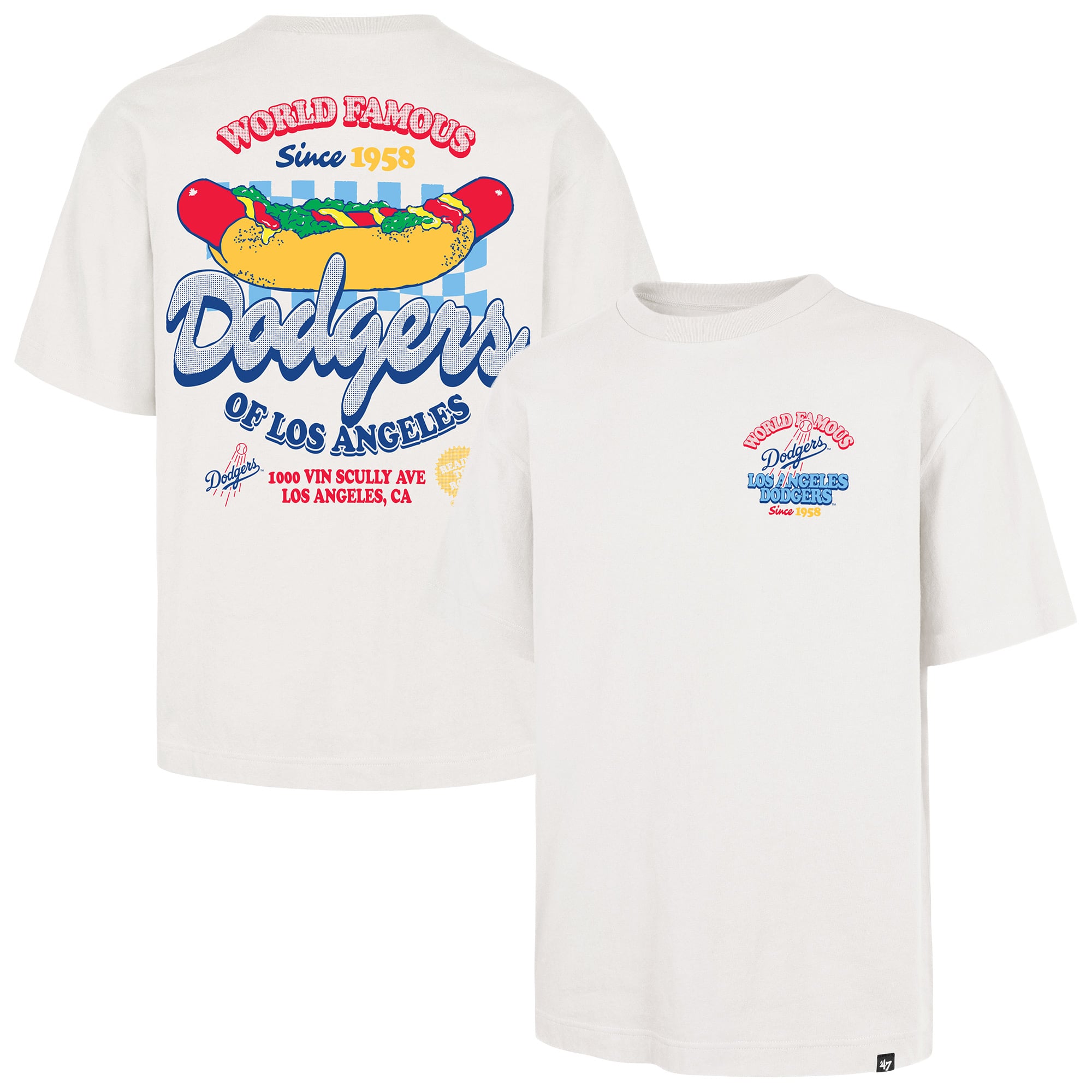 T-shirt Glizzy crème Los Angeles Dodgers '47 pour homme