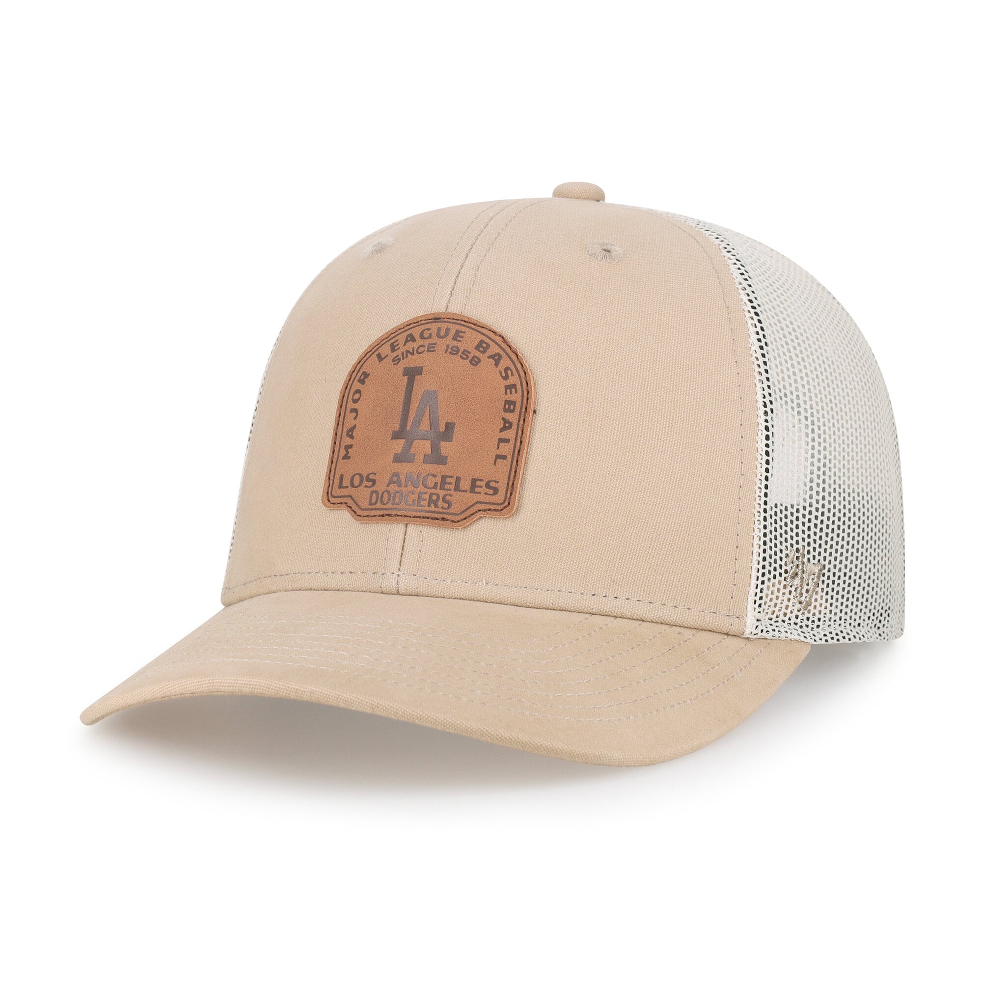Casquette trucker snapback kaki Los Angeles Dodgers « 47 » pour homme