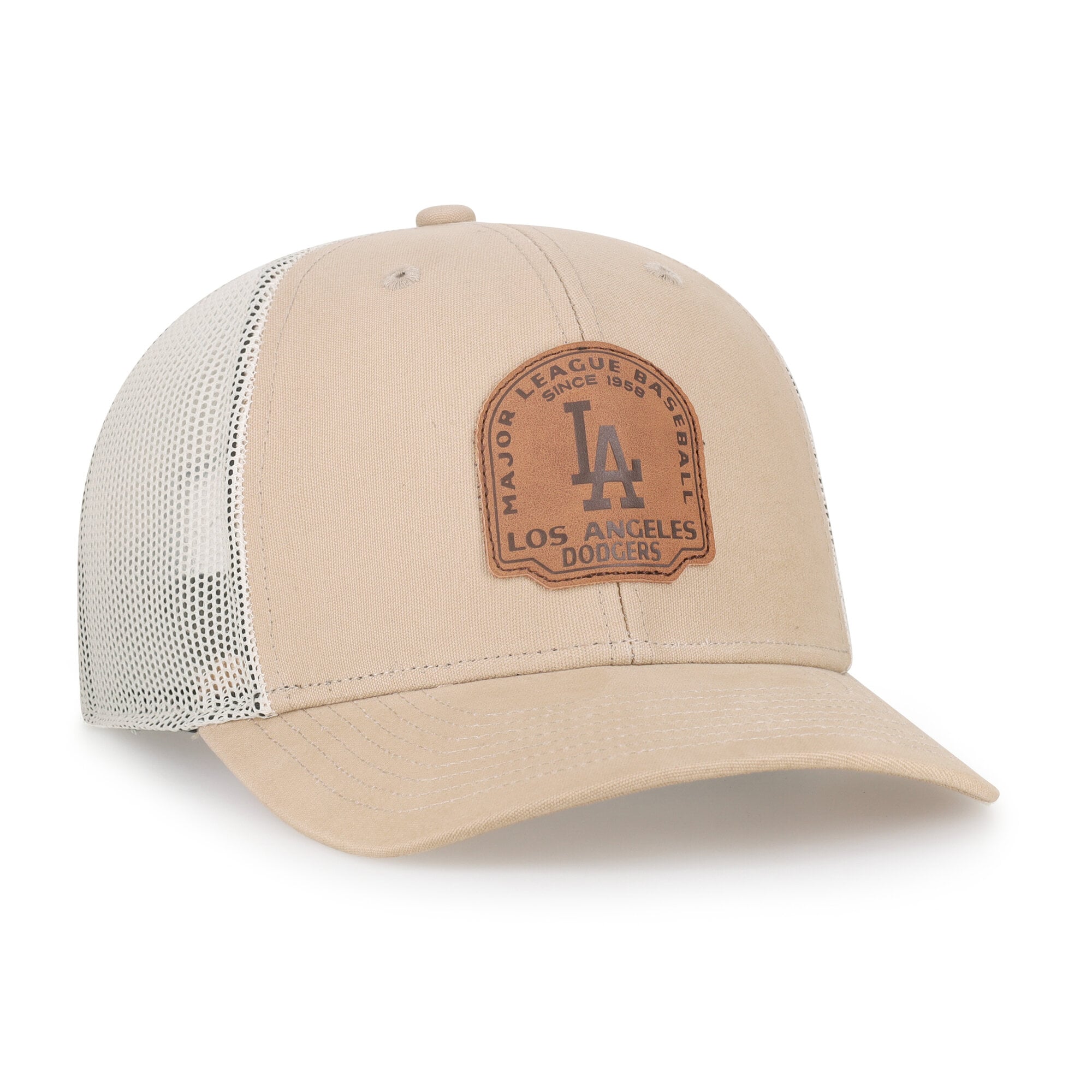 Casquette trucker snapback kaki Los Angeles Dodgers « 47 » pour homme
