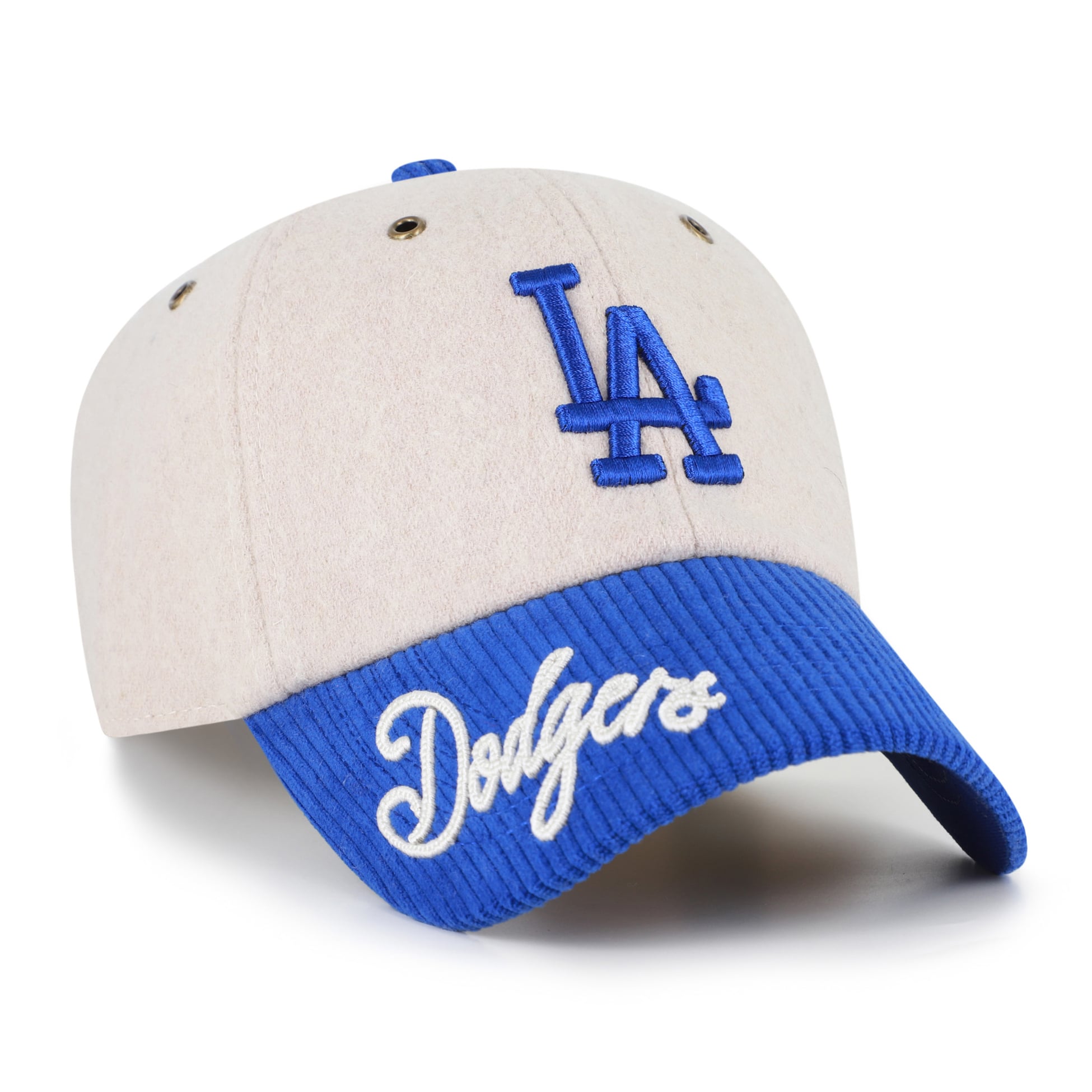 Casquette ajustable pour homme '47 Natural/Royal Los Angeles Dodgers Rope Script Clean Up