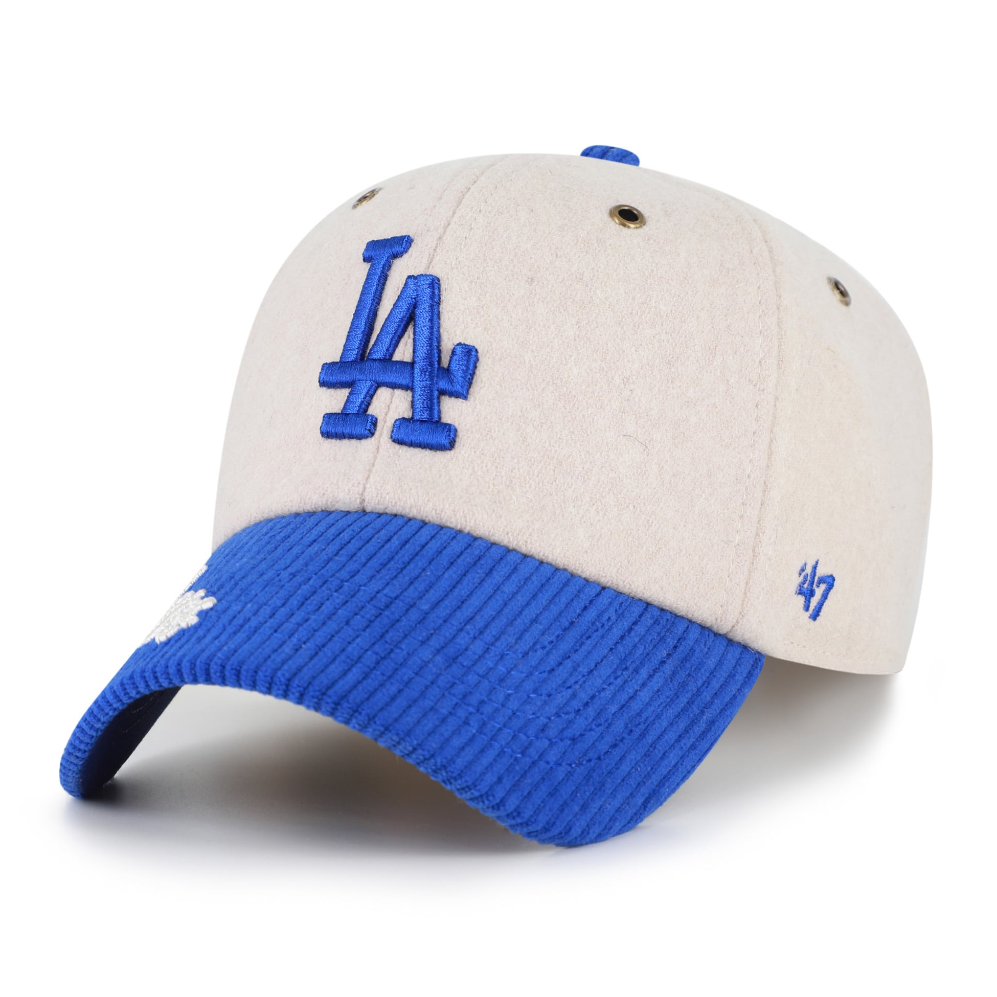 Casquette ajustable pour homme '47 Natural/Royal Los Angeles Dodgers Rope Script Clean Up