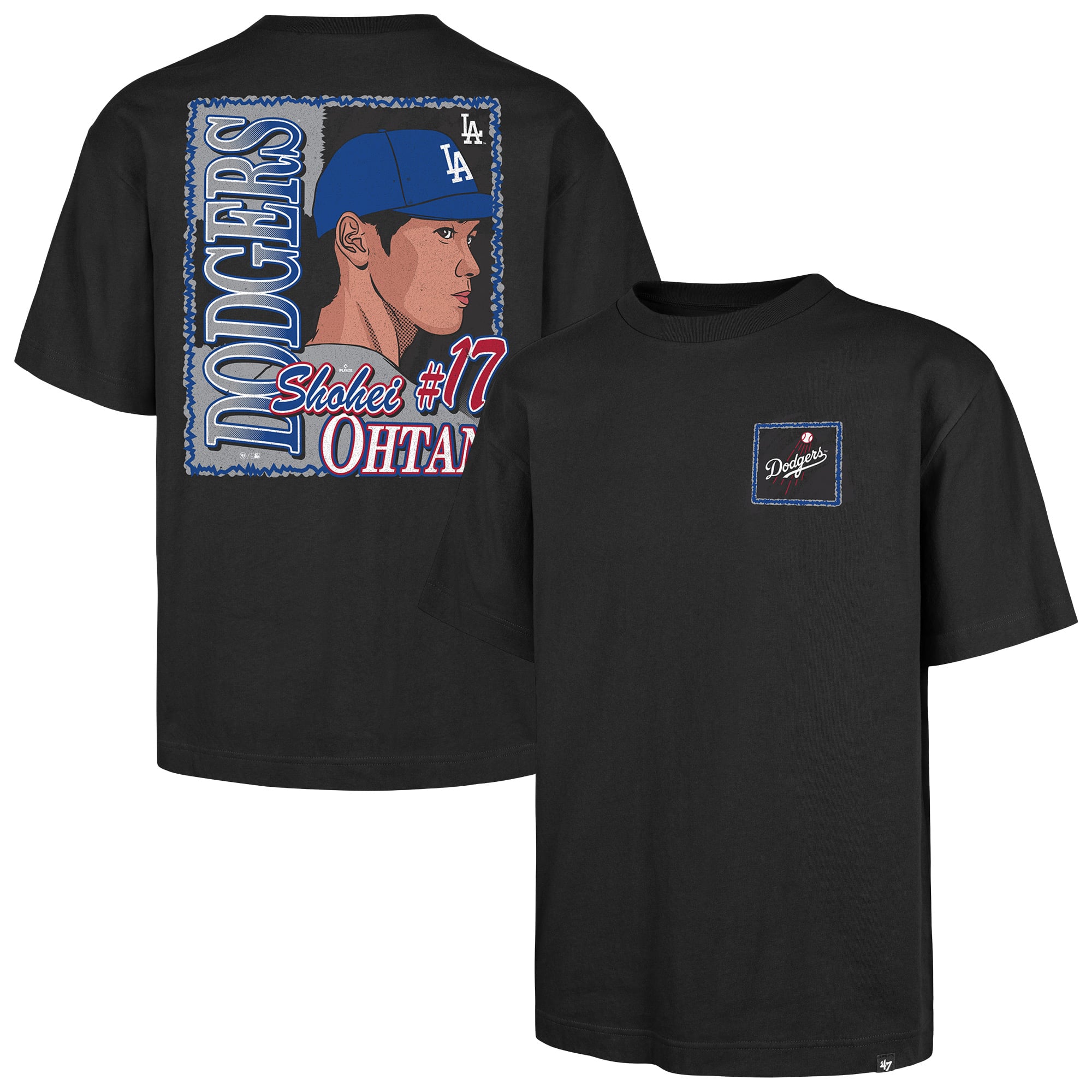 T-shirt homme '47 Shohei Ohtani Black Los Angeles Dodgers Profile Foundation