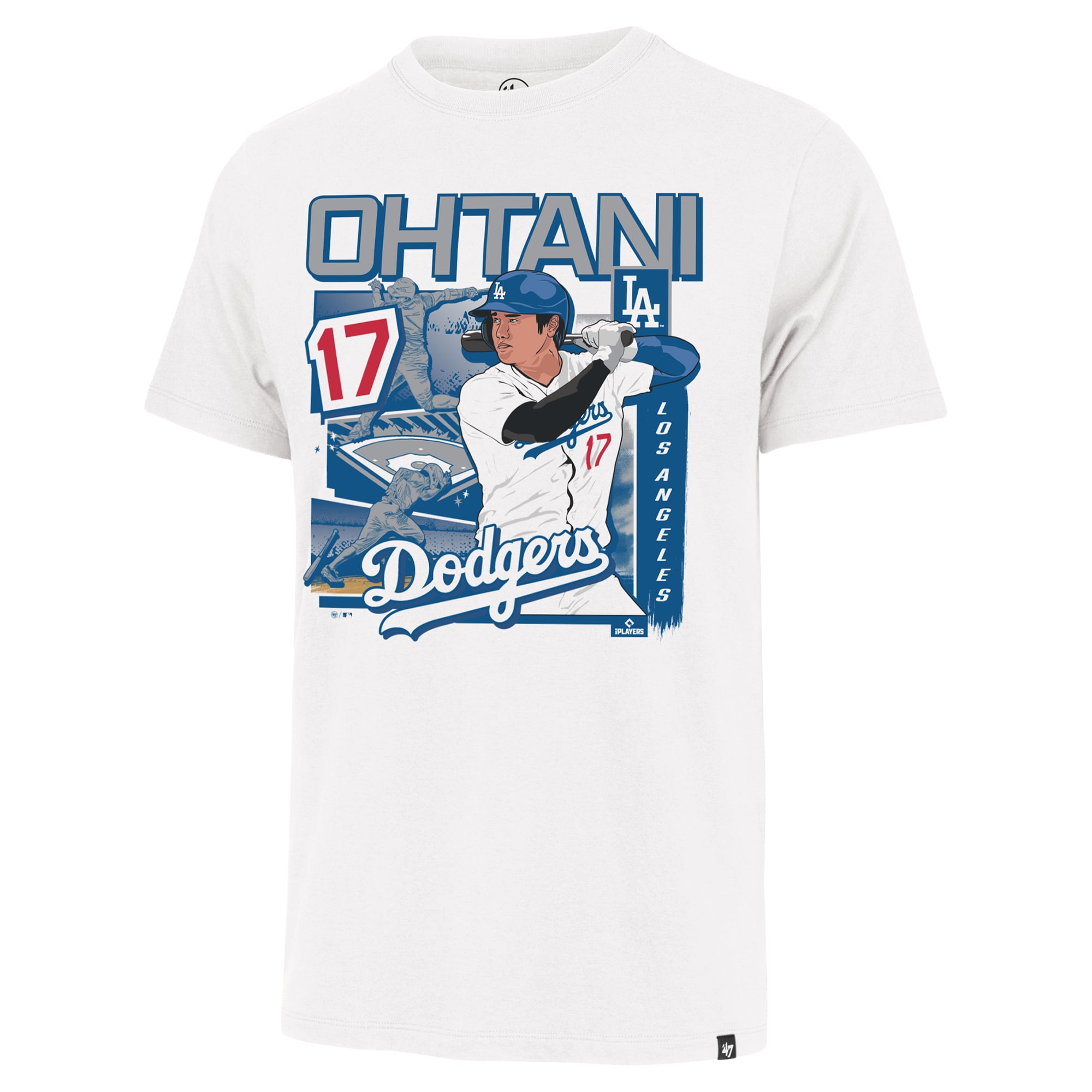 T-shirt homme blanc à l'effigie de Shohei Ohtani, Los Angeles Dodgers, numéro 47