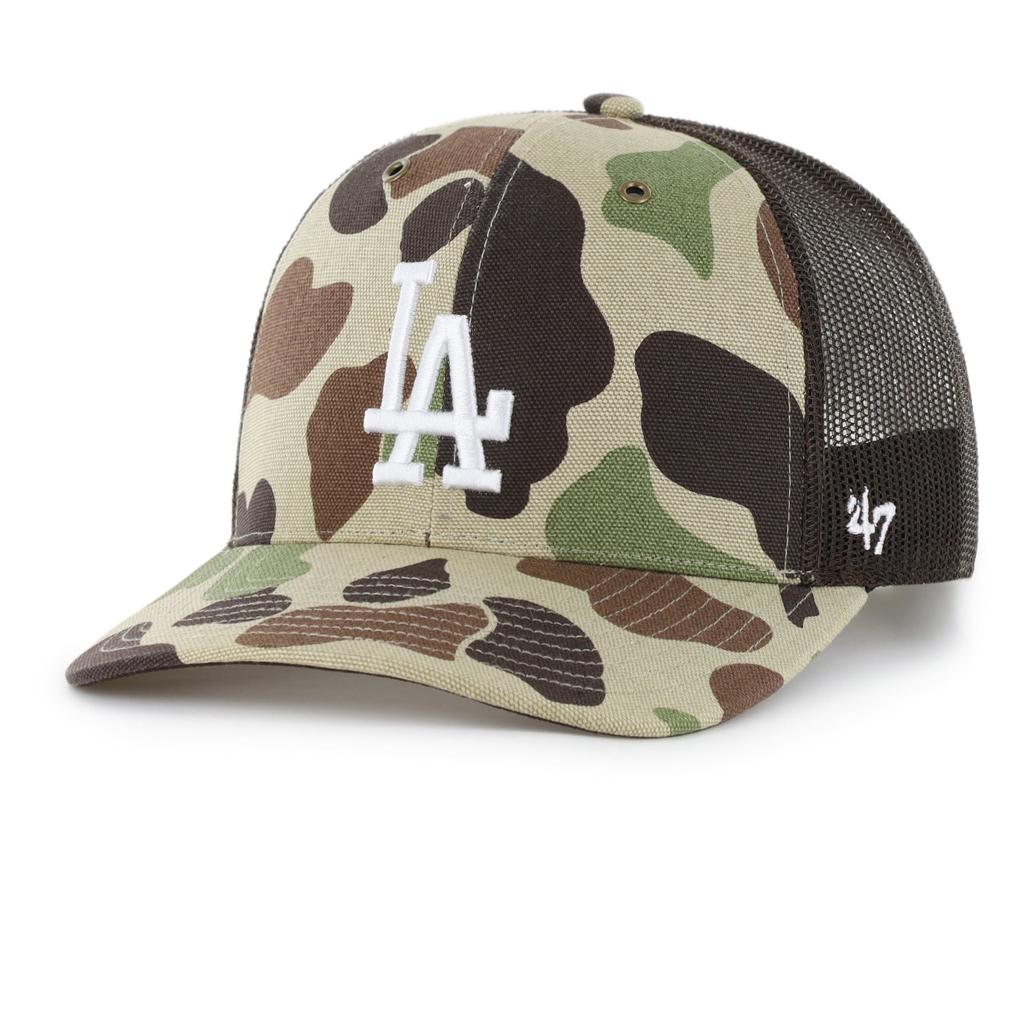 Casquette trucker ajustable Carhartt x '47 Camo Los Angeles Dodgers Duck pour homme