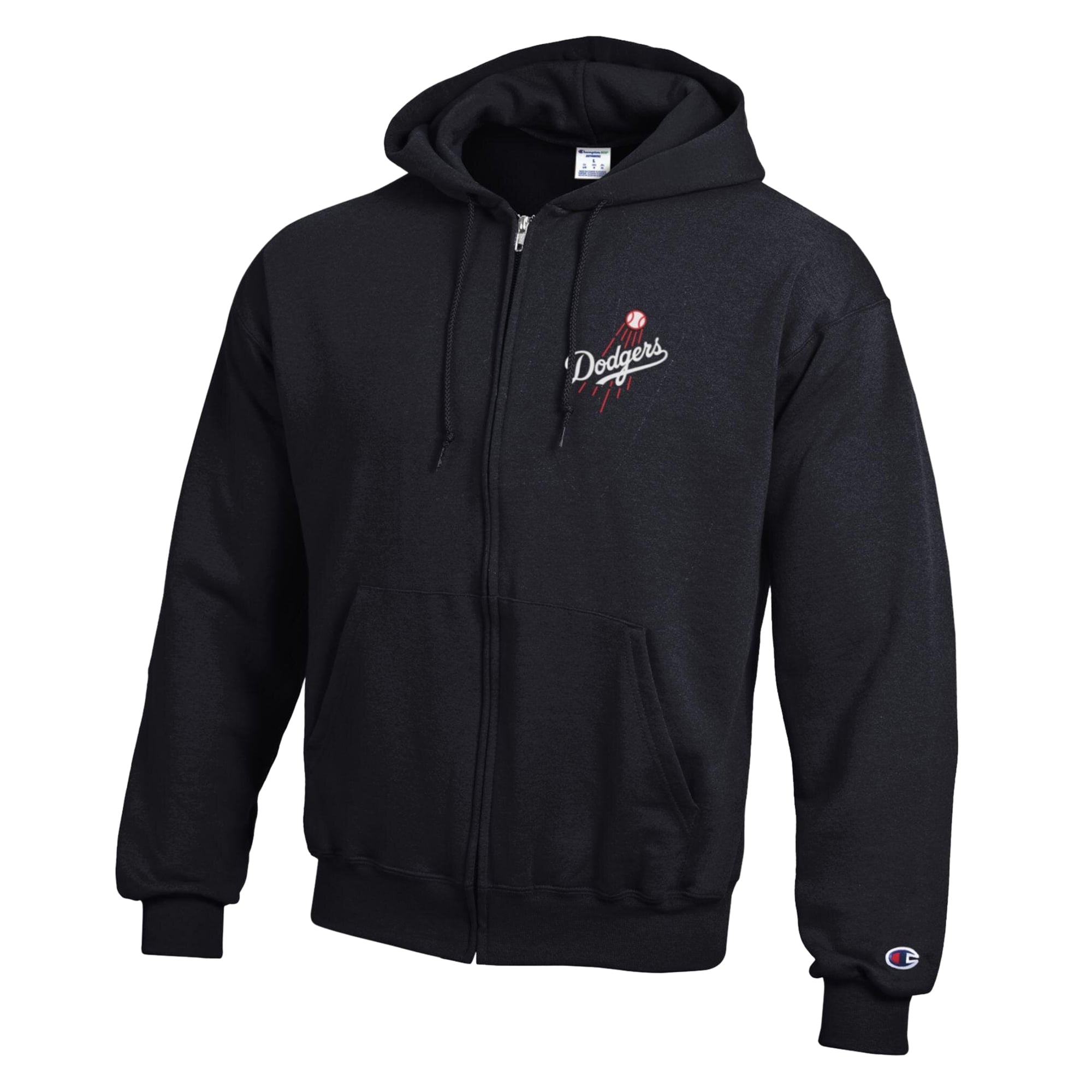 Sweat à capuche zippé Champion Royal Los Angeles Dodgers Powerblend pour homme