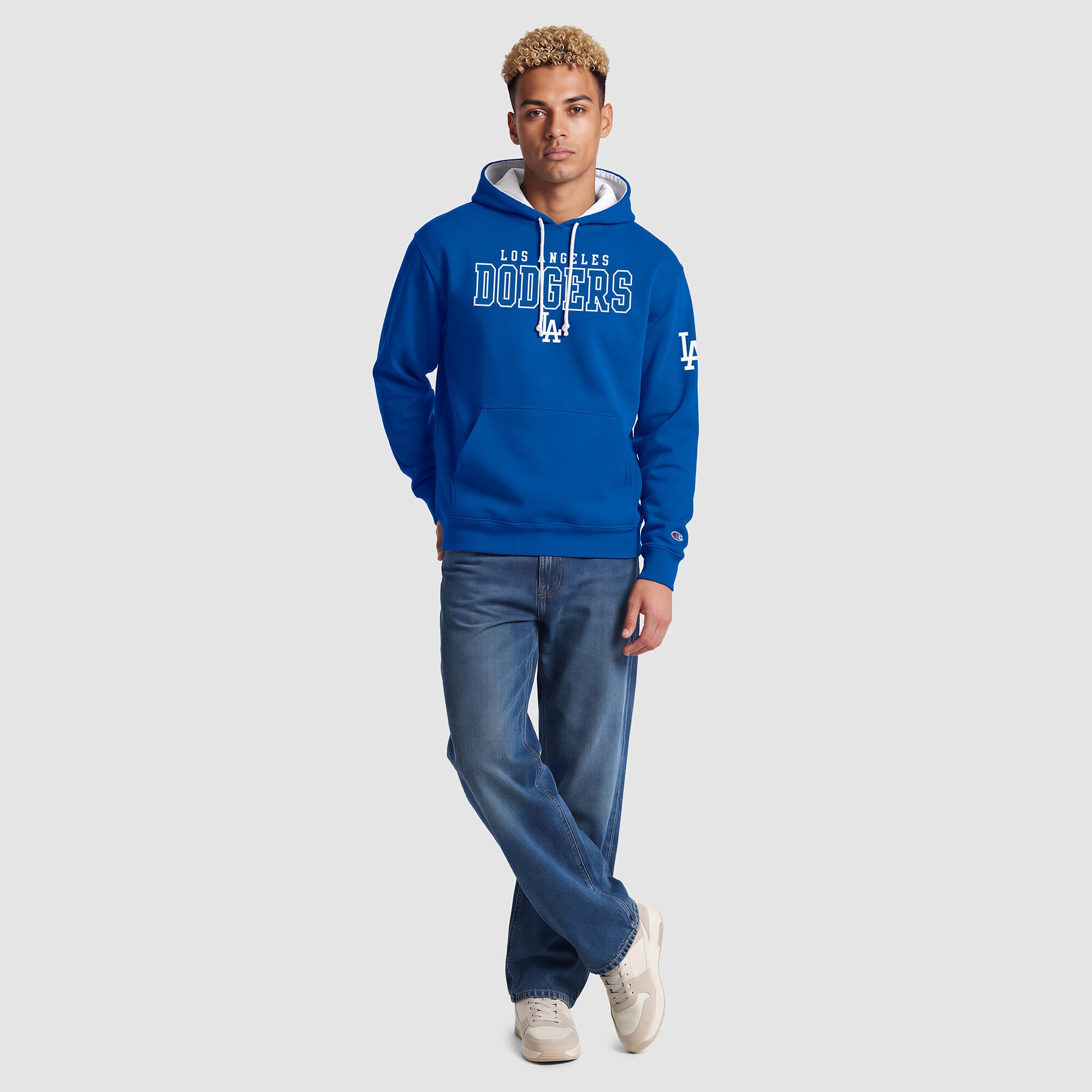 Sweat à capuche polaire Champion Royal Los Angeles Dodgers pour homme