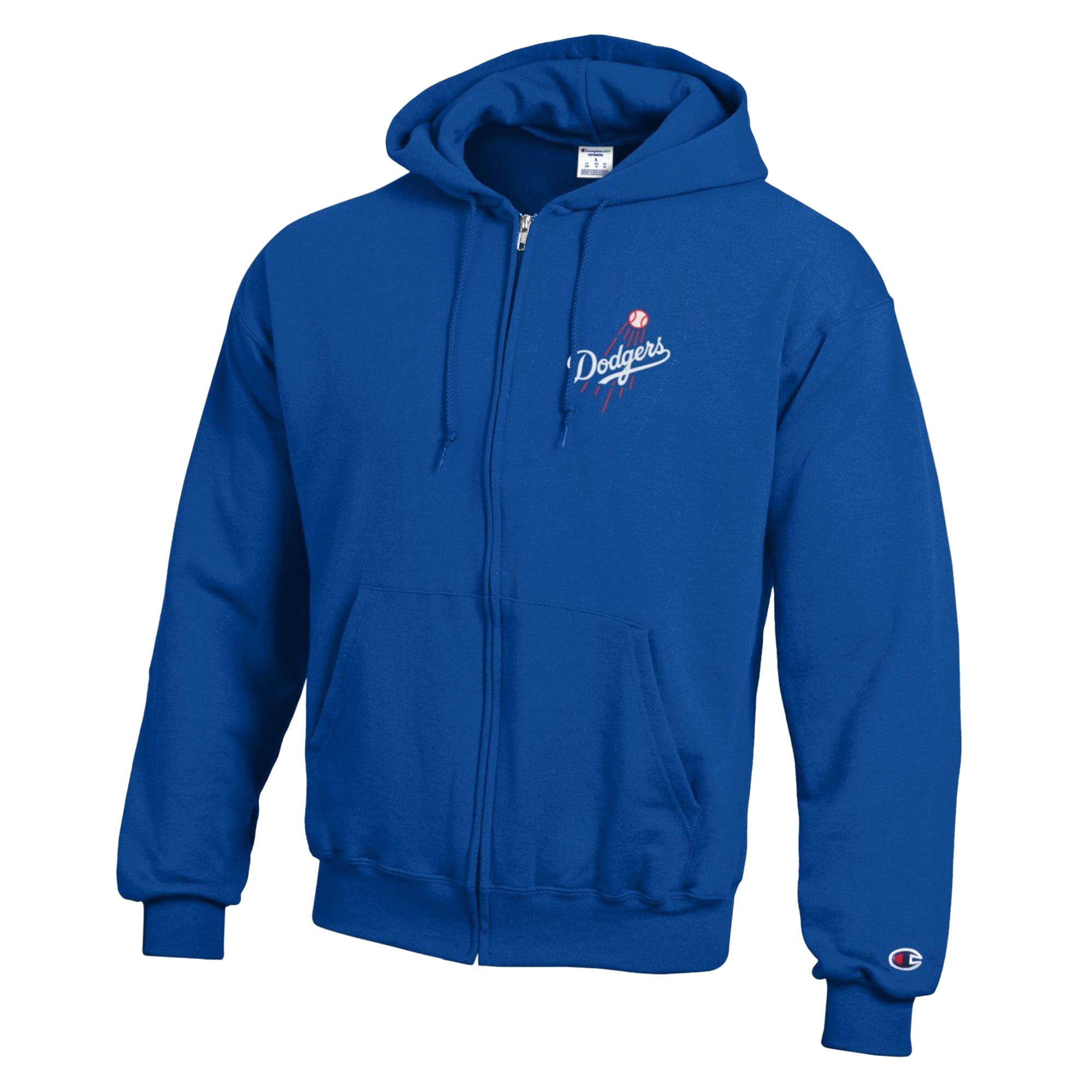Men's Champion Royal Los Angeles Dodgers Powerblend Full-Zip Hoodie