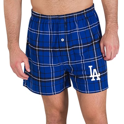Los Angeles Dodgers Concepts Sport Ultimate Flannel Boxers - Royal/Black