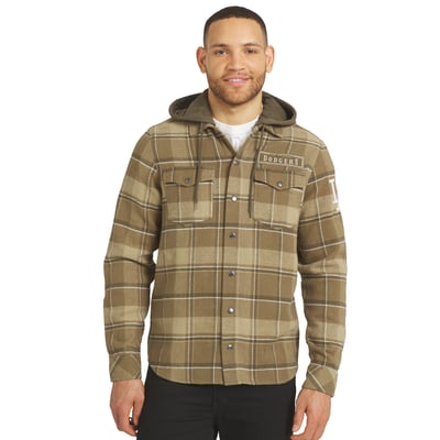 Los Angeles Dodgers Darius Rucker Collection by Fanatics Woven Hooded Full-Snap Shacket - Brown/Olive