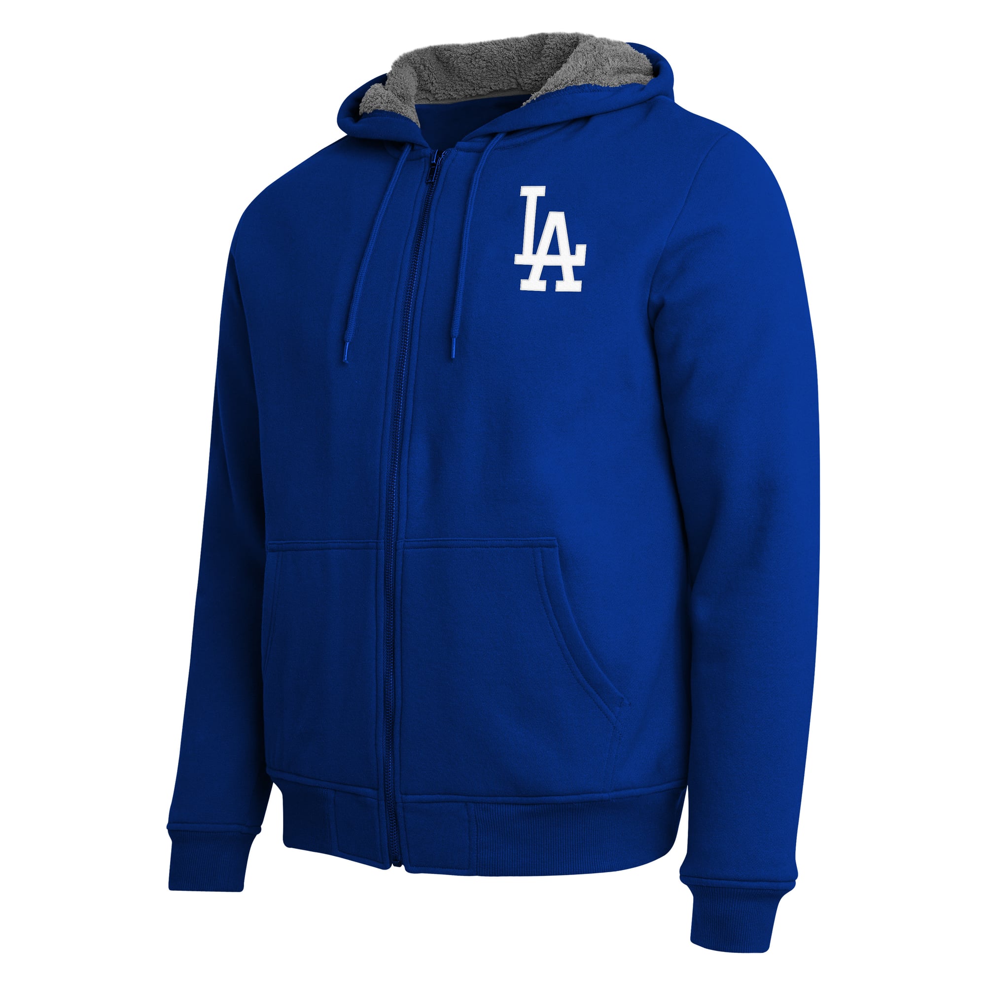 Sweat-shirt zippé intégral doublé sherpa, collection Darius Rucker pour homme par Fanatics, bleu royal/gris, Los Angeles Dodgers