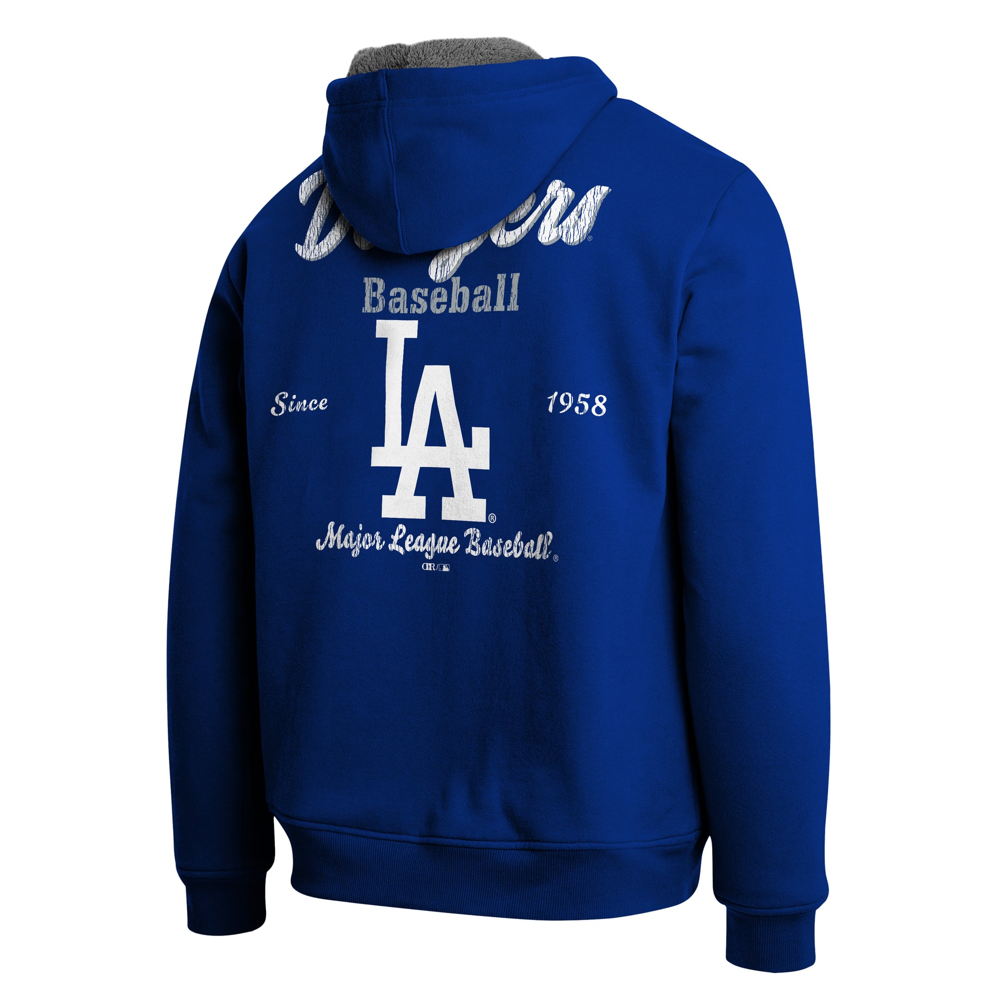 Sweat-shirt zippé intégral doublé sherpa, collection Darius Rucker pour homme par Fanatics, bleu royal/gris, Los Angeles Dodgers