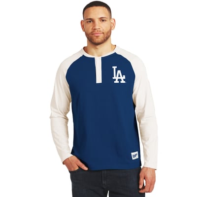 Los Angeles Dodgers Darius Rucker Collection by Fanatics Henley Long Sleeve T-Shirt - Royal/White