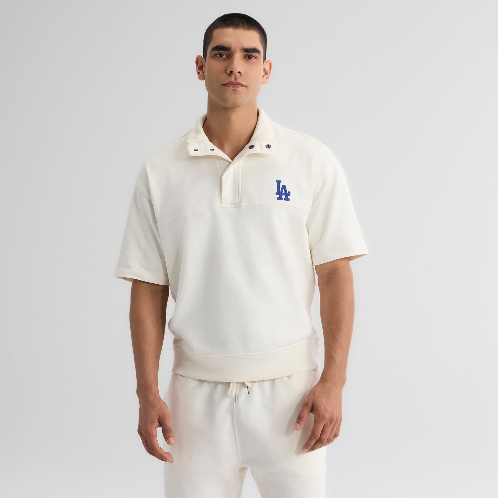 Pull à col montant emblématique Los Angeles Dodgers, couleur Bisque, pour homme