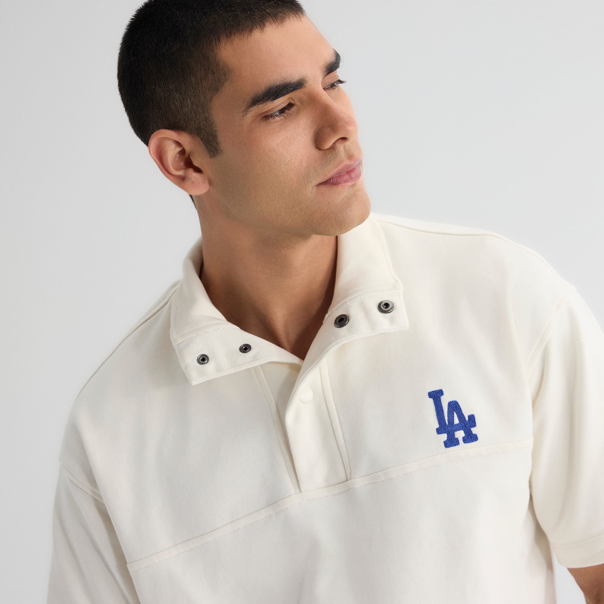 Pull à col montant emblématique Los Angeles Dodgers, couleur Bisque, pour homme