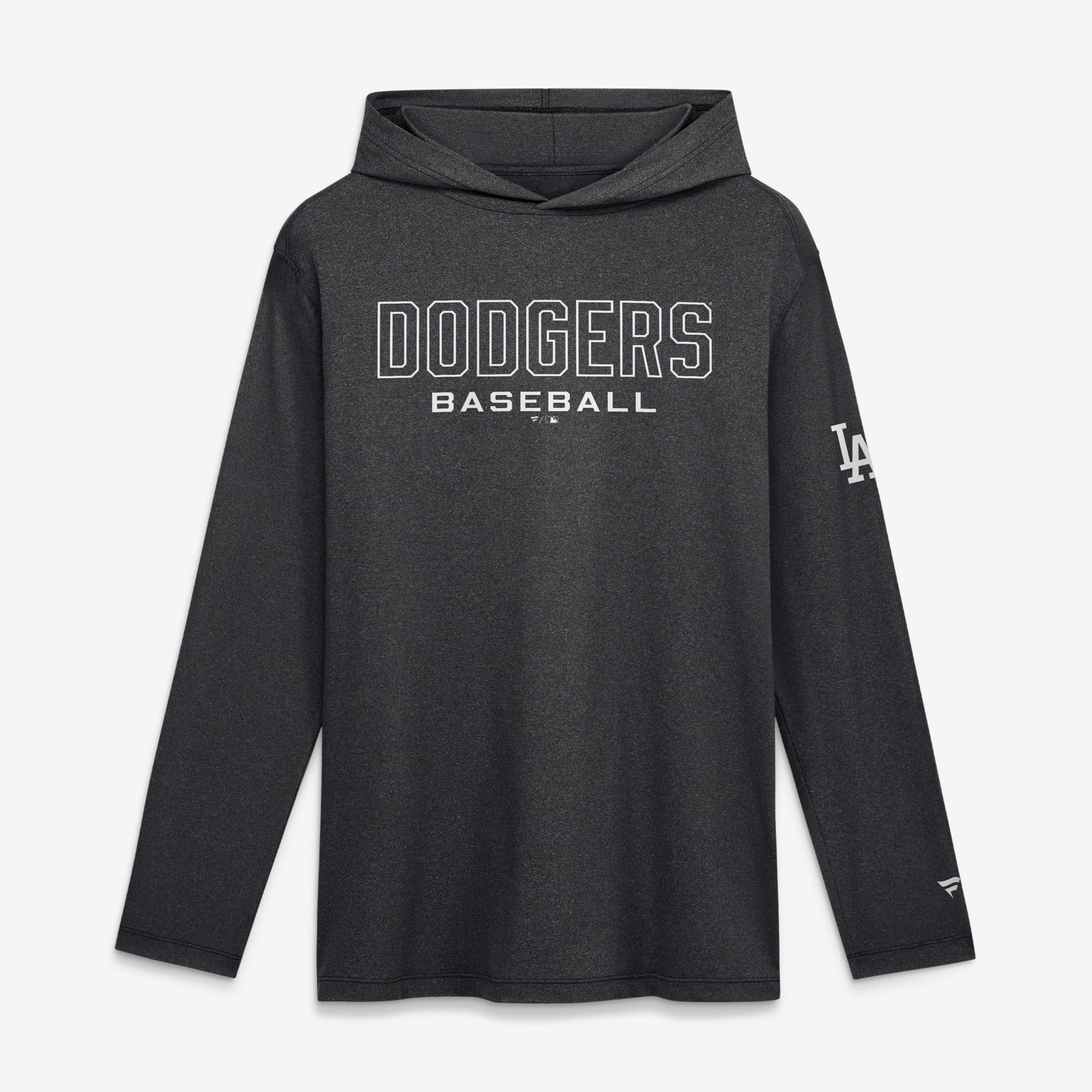 Men's Fanatics Charcoal Los Angeles Dodgers Clutch Long Sleeve Hooded T-Shirt