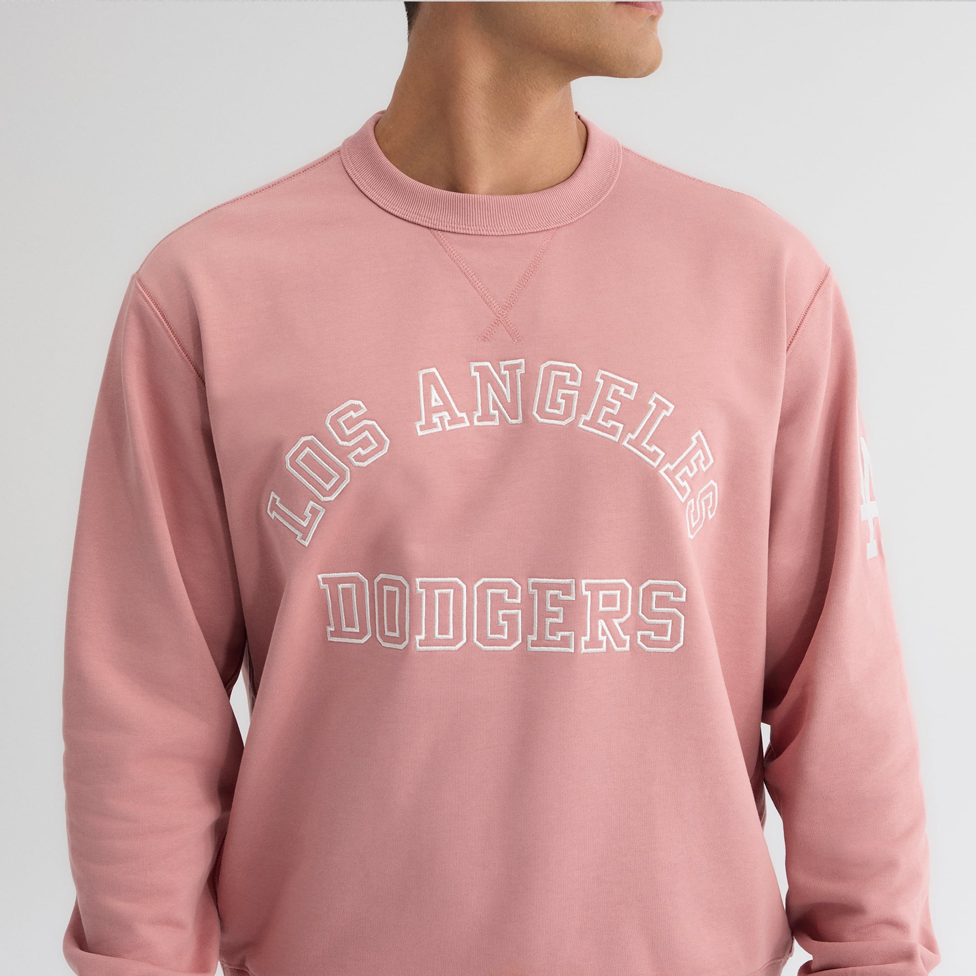 Sweat-shirt éponge emblématique Los Angeles Dodgers rose délavé pour homme de Fanatics
