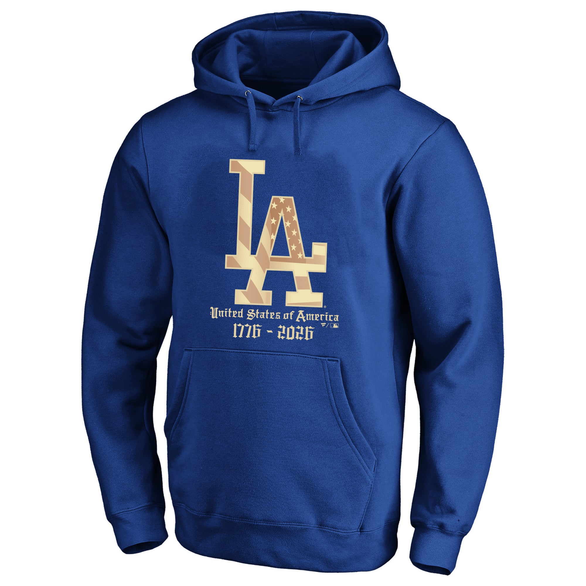 Sweat à capuche Fanatics Royal Los Angeles Dodgers USA 1776-2026 pour hommes, grandes tailles