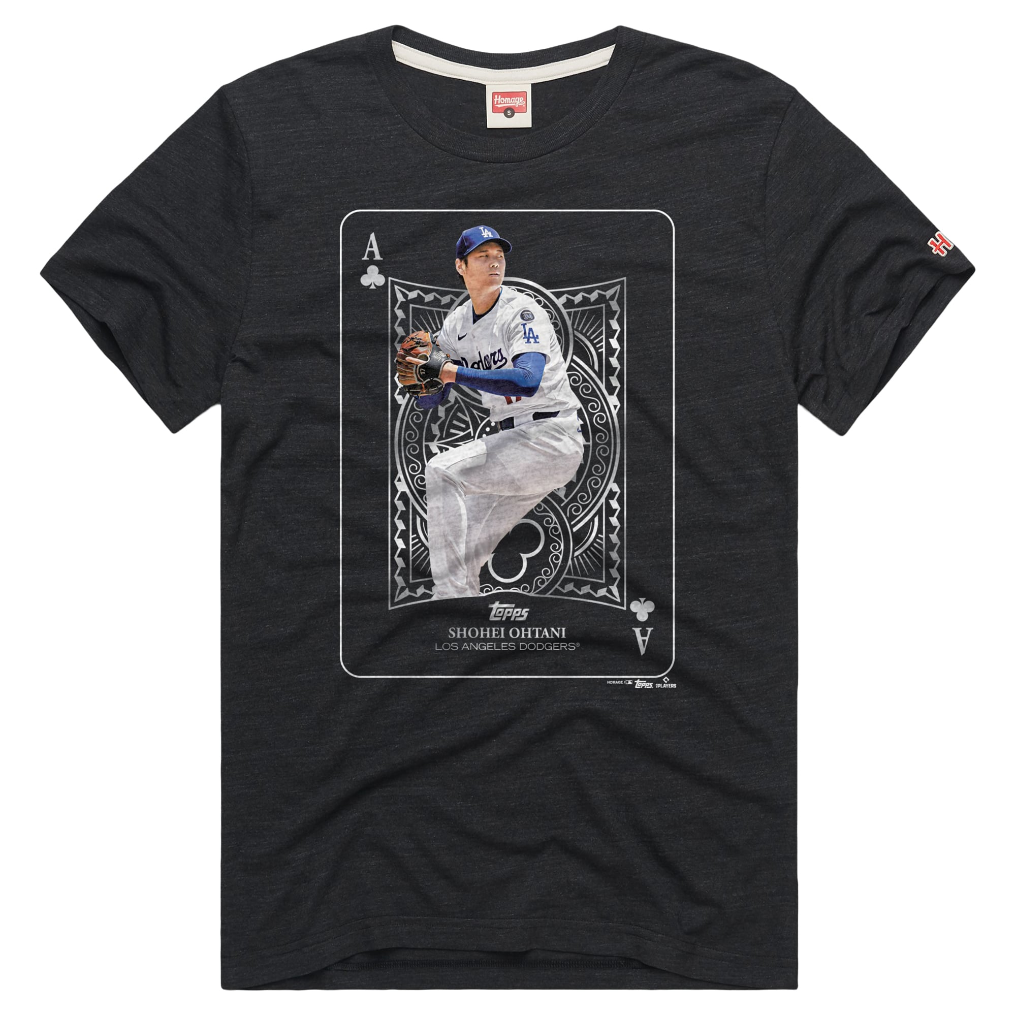 T-shirt homme Hommage Shohei Ohtani Charcoal Los Angeles Dodgers All Aces Graphic Tri-Blend