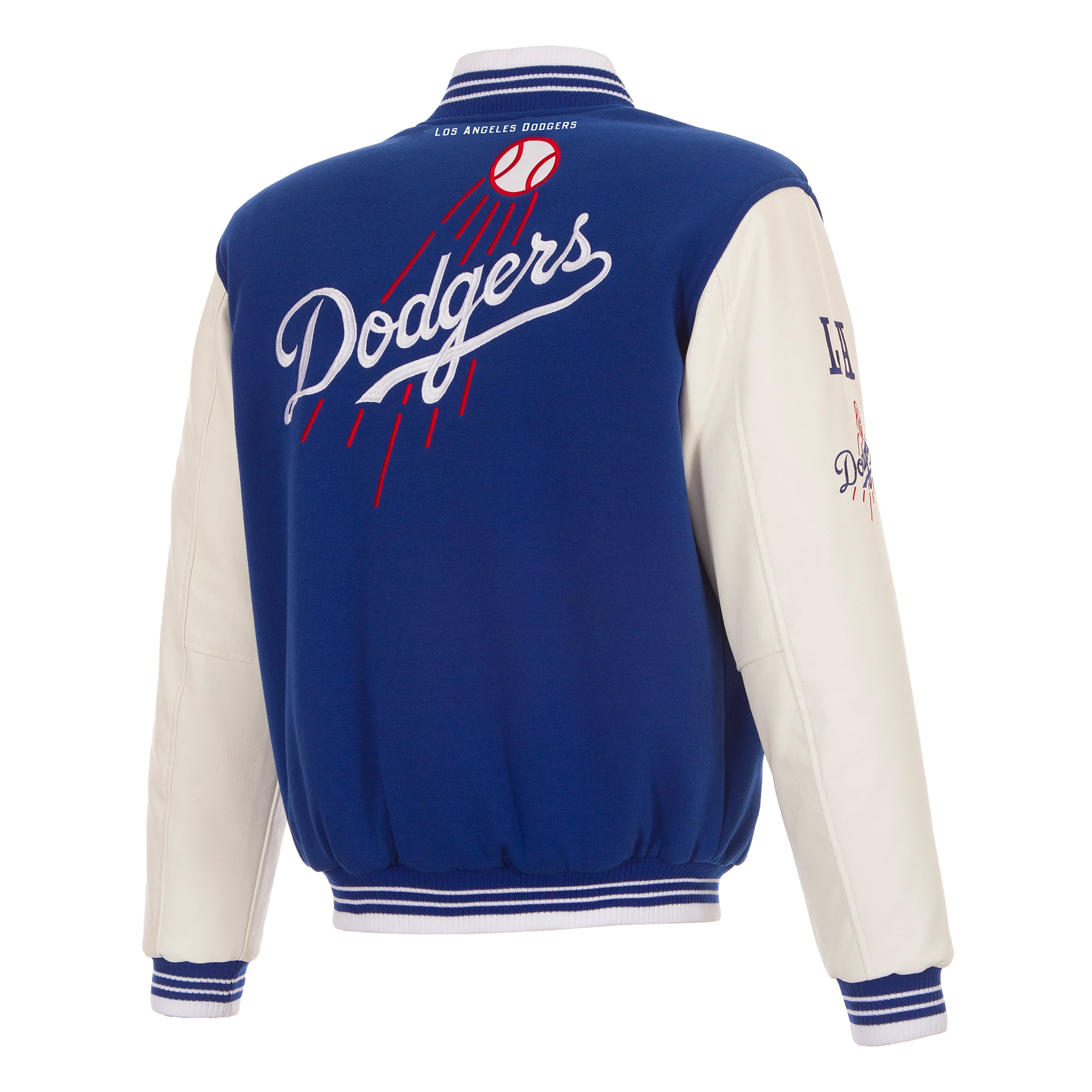 Veste universitaire réversible à boutons-pression pour homme JH Design Royal Los Angeles Dodgers