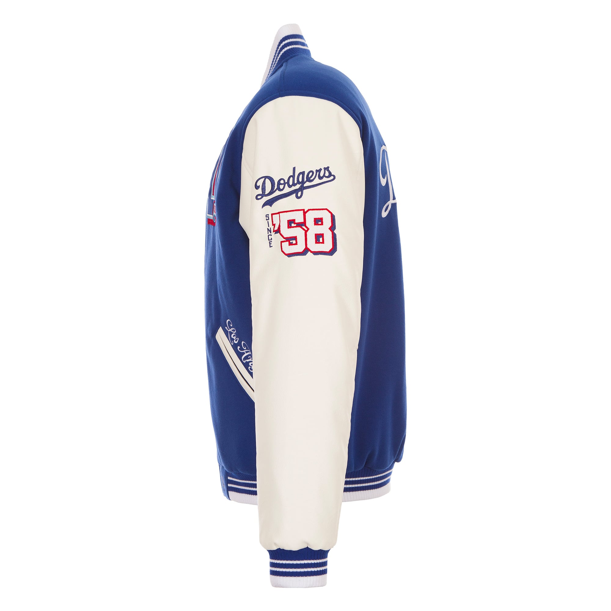 Veste universitaire réversible à boutons-pression pour homme JH Design Royal Los Angeles Dodgers