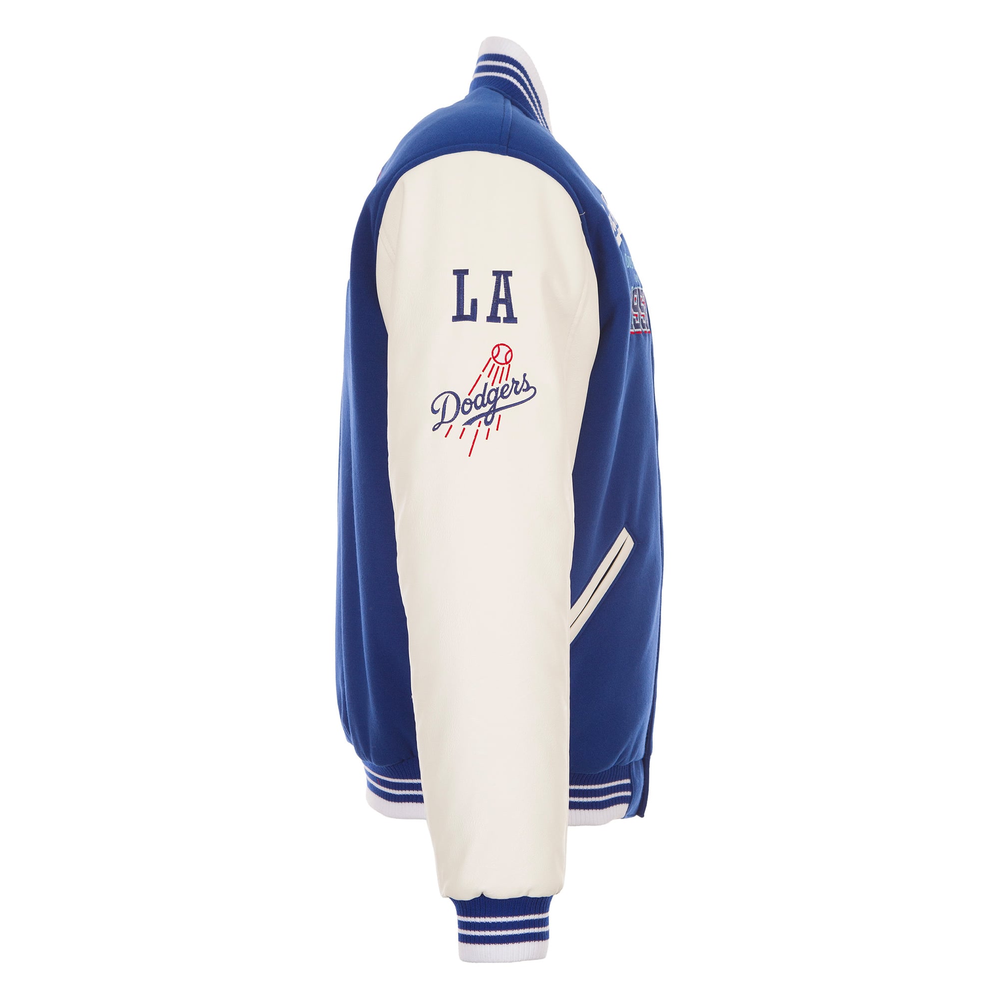 Veste universitaire réversible à boutons-pression pour homme JH Design Royal Los Angeles Dodgers