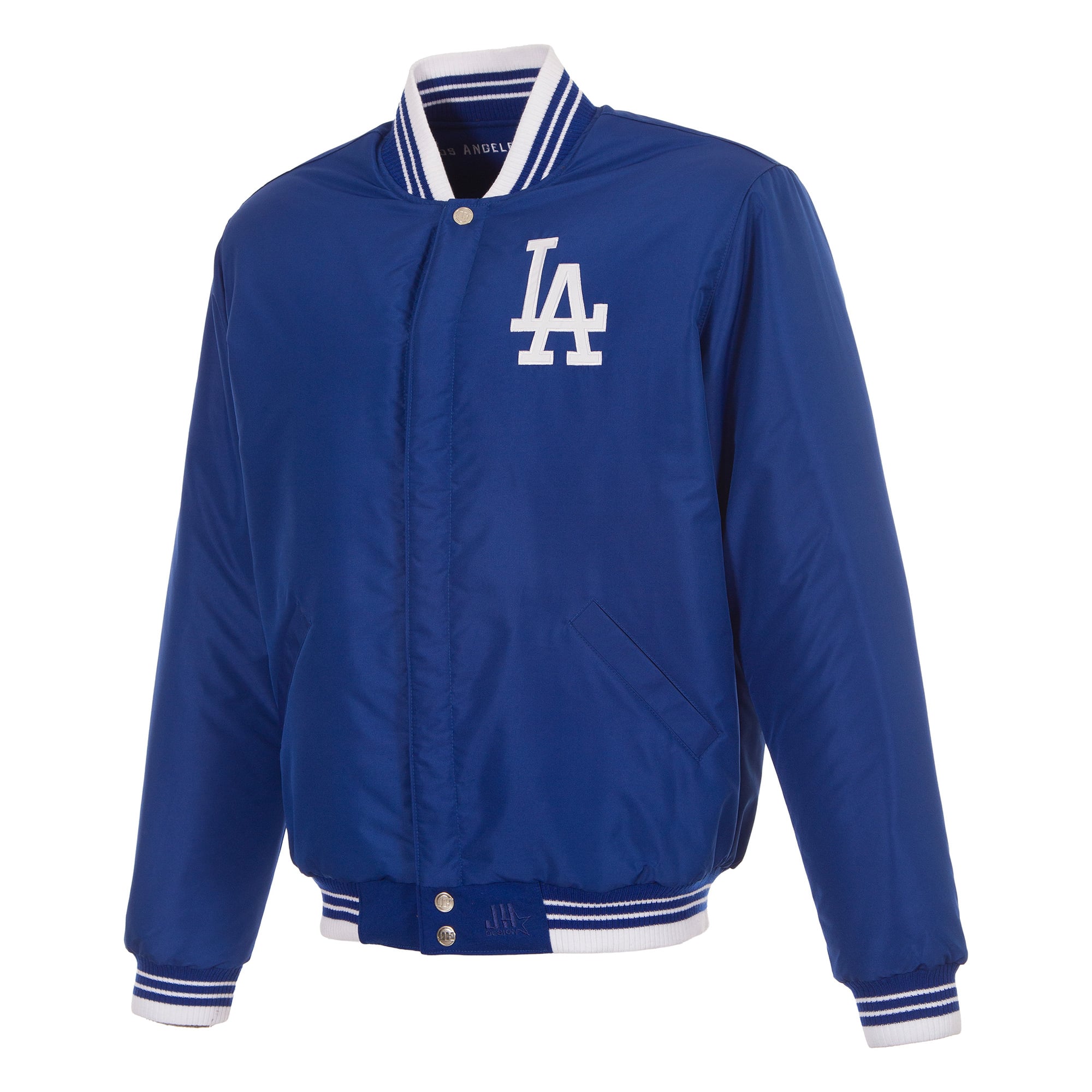 Veste universitaire réversible à boutons-pression pour homme JH Design Royal Los Angeles Dodgers