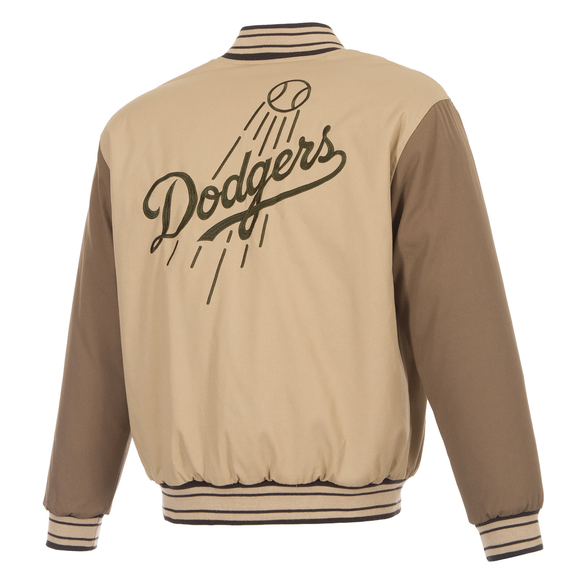 Veste réversible en toile à fermeture éclair intégrale JH Design beige/marron pour homme