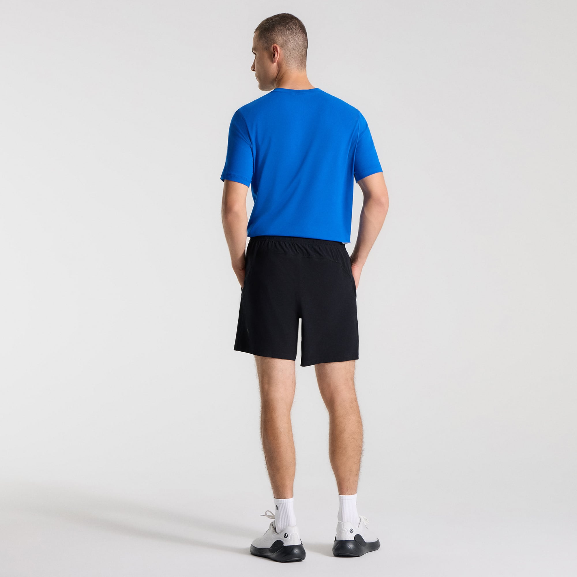 Men's lululemon Black Los Angeles Dodgers Pace Breaker 7" Linerless Shorts
