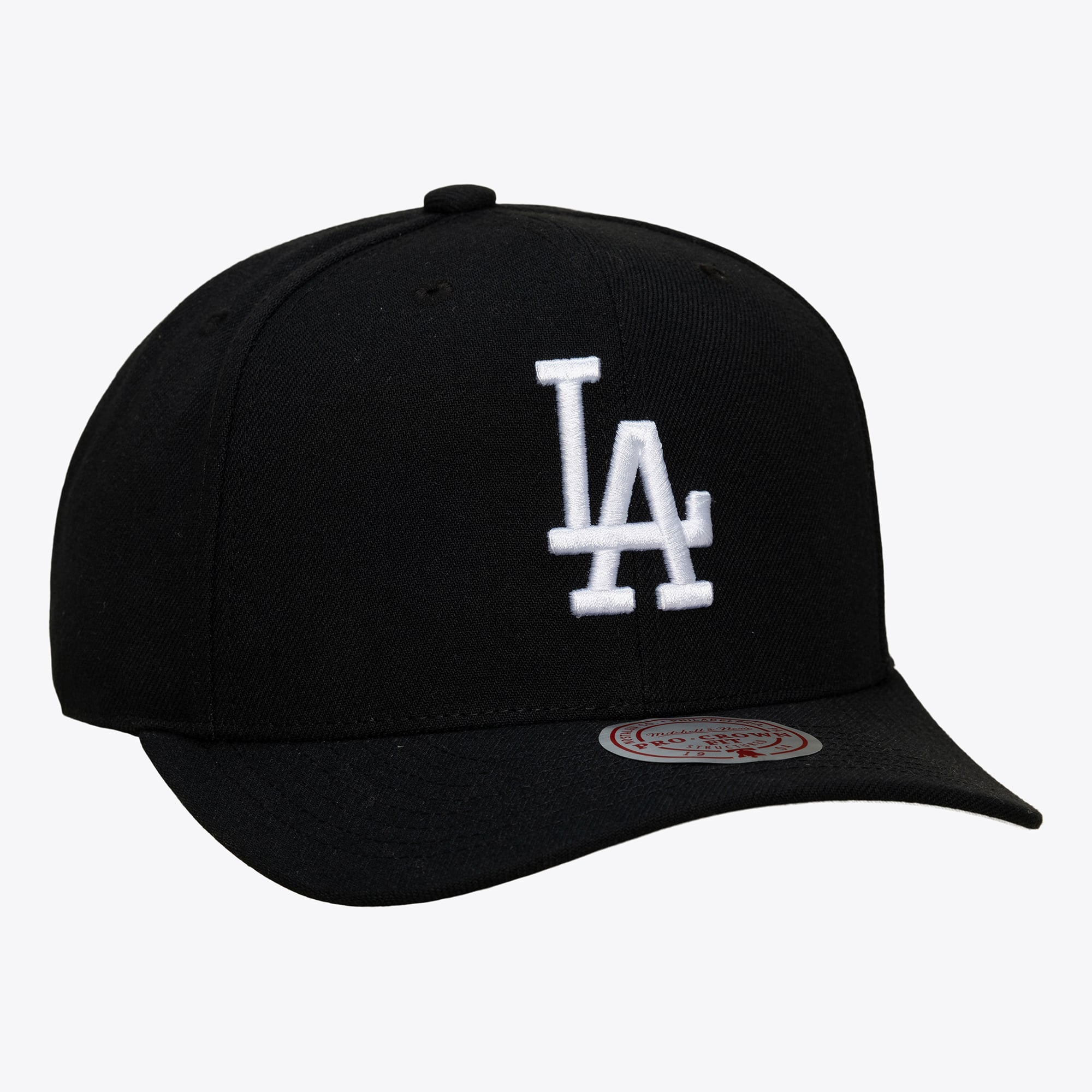 Men's Mitchell & Ness Black Los Angeles Dodgers Black and White Pro Crown Snapback