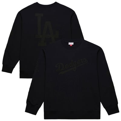  Los Angeles Dodgers Mitchell & Ness Phantom Fleece Crewneck Sweatshirt - Black