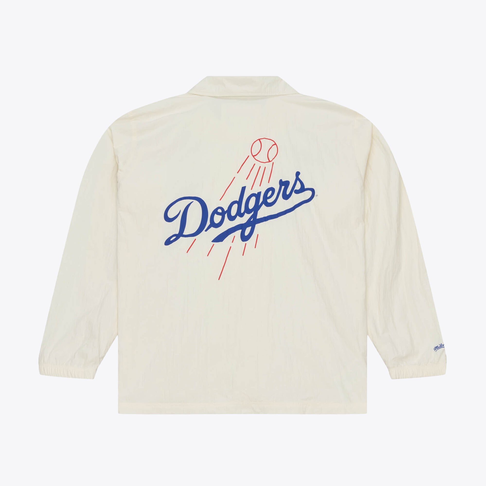 Men's Mitchell & Ness  Cream Los Angeles Dodgers Cooperstown Collection Retro Roots Coaches Jacket