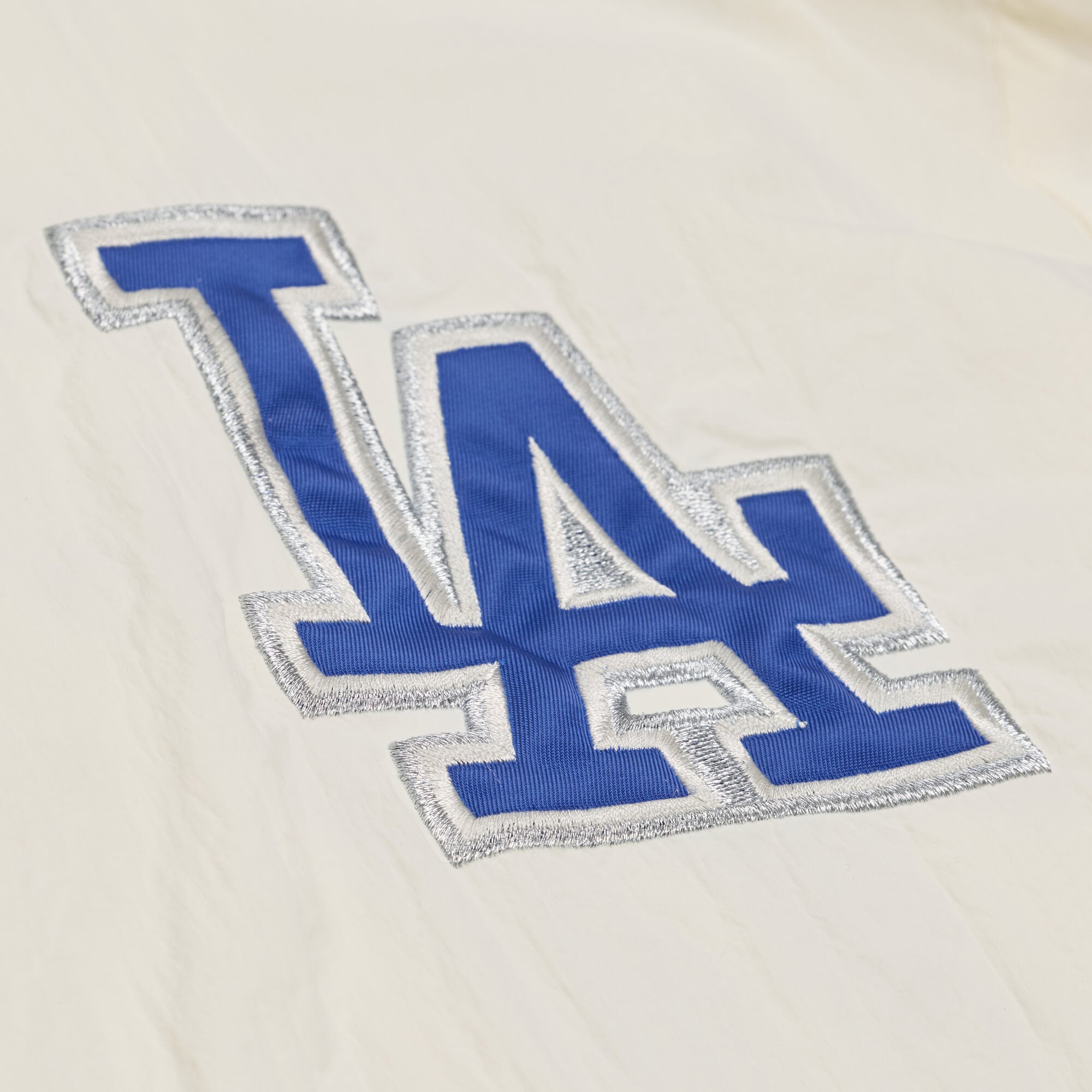 Men's Mitchell & Ness  Cream Los Angeles Dodgers Cooperstown Collection Retro Roots Coaches Jacket