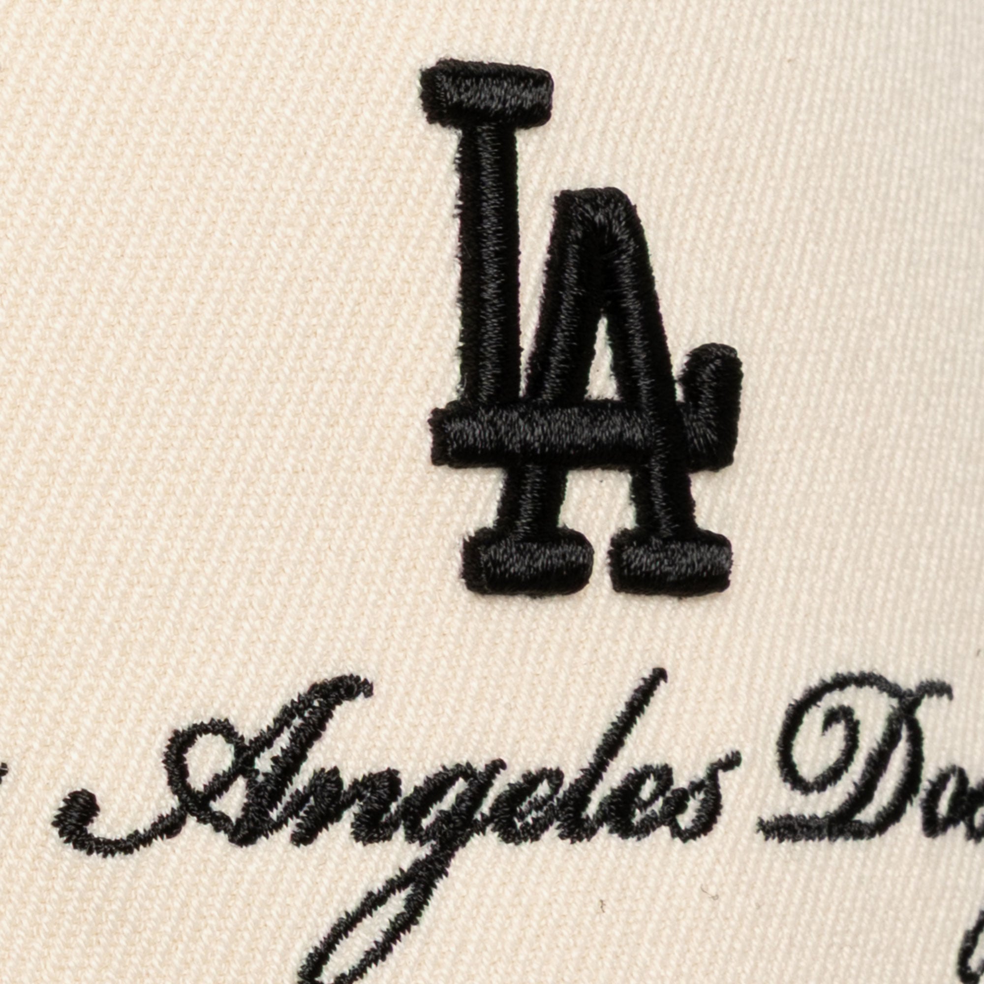Men's Mitchell & Ness Cream/Black Los Angeles Dodgers Flawless Stretch Snapback Hat