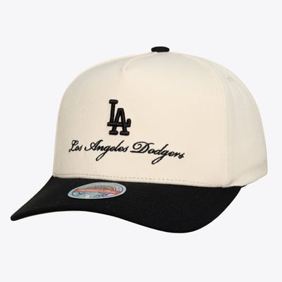  Los Angeles Dodgers Mitchell & Ness Flawless Stretch Snapback Hat - Cream/Black