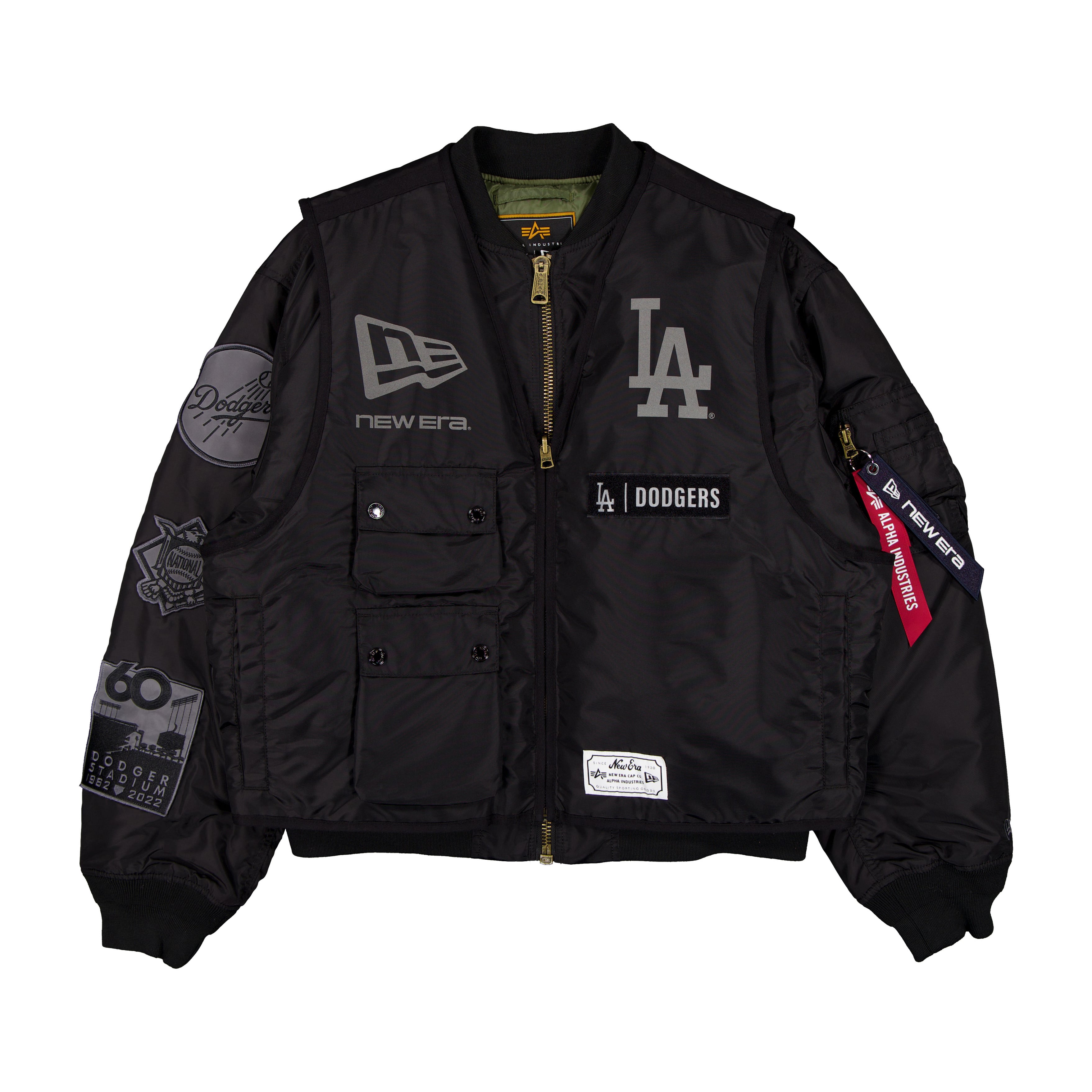 Veste bomber et gilet zippés 3 en 1 New Era noirs Los Angeles Dodgers pour homme