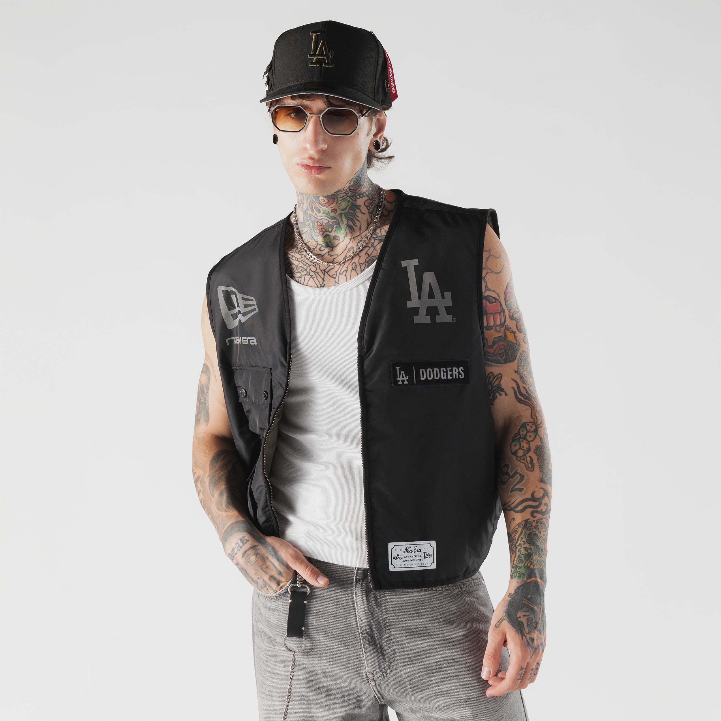 Veste bomber et gilet zippés 3 en 1 New Era noirs Los Angeles Dodgers pour homme
