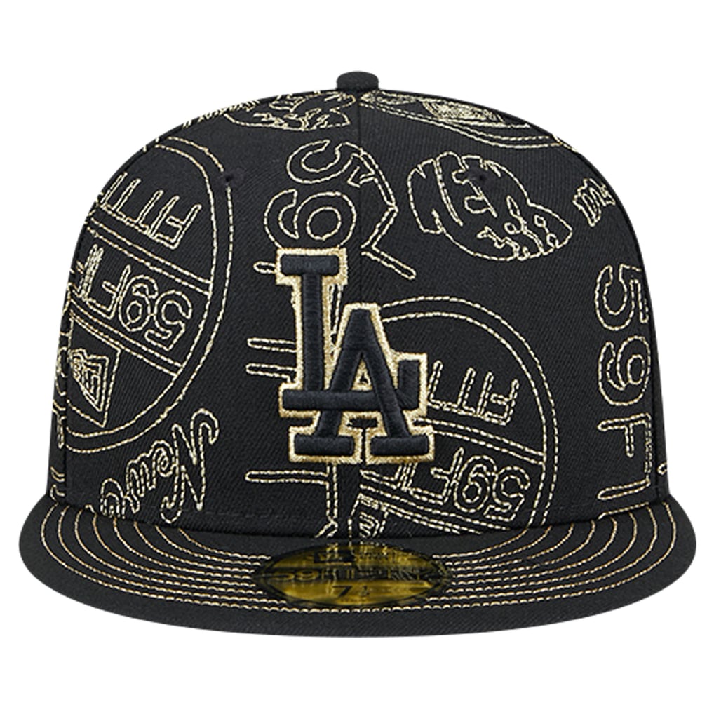 Los Angeles Dodgers New Era 59FIFTY Day Allover Fitted Hat - Black