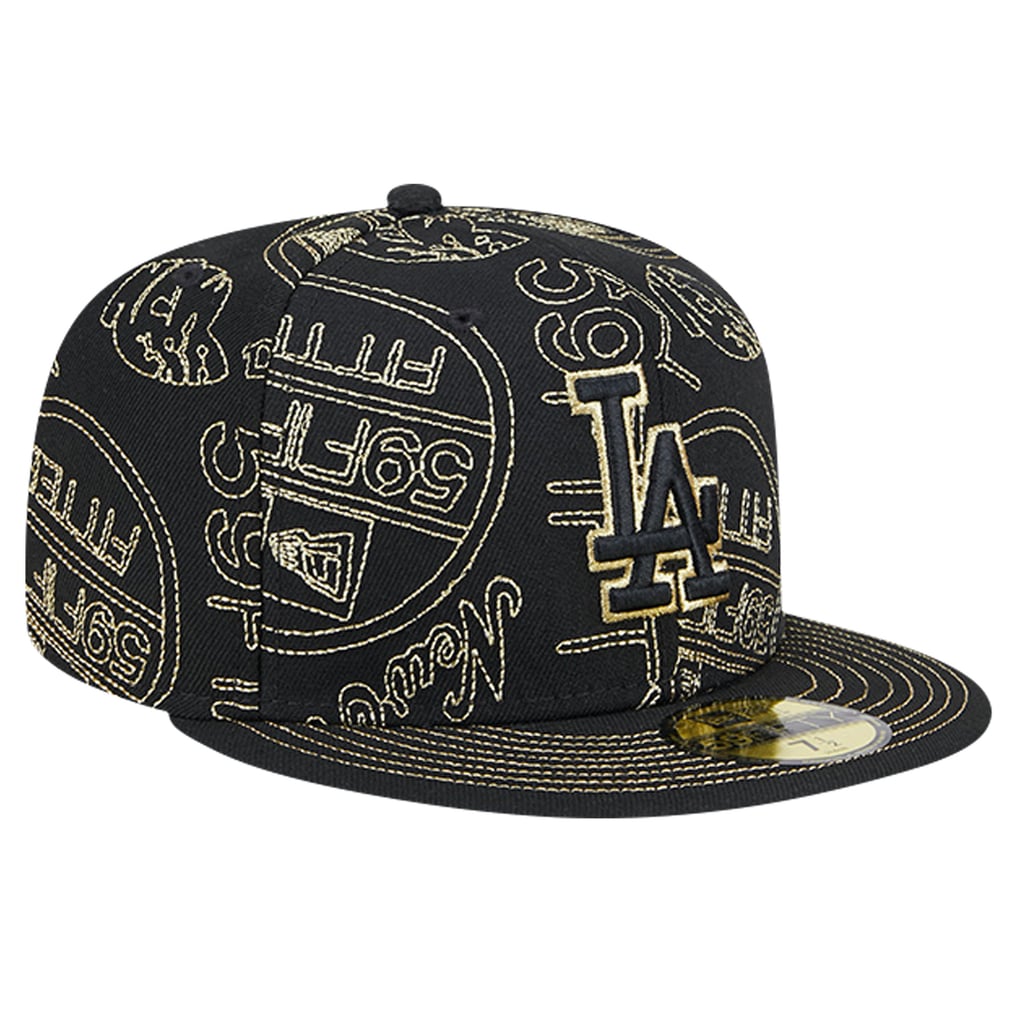 Los Angeles Dodgers New Era 59FIFTY Day Allover Fitted Hat - Black