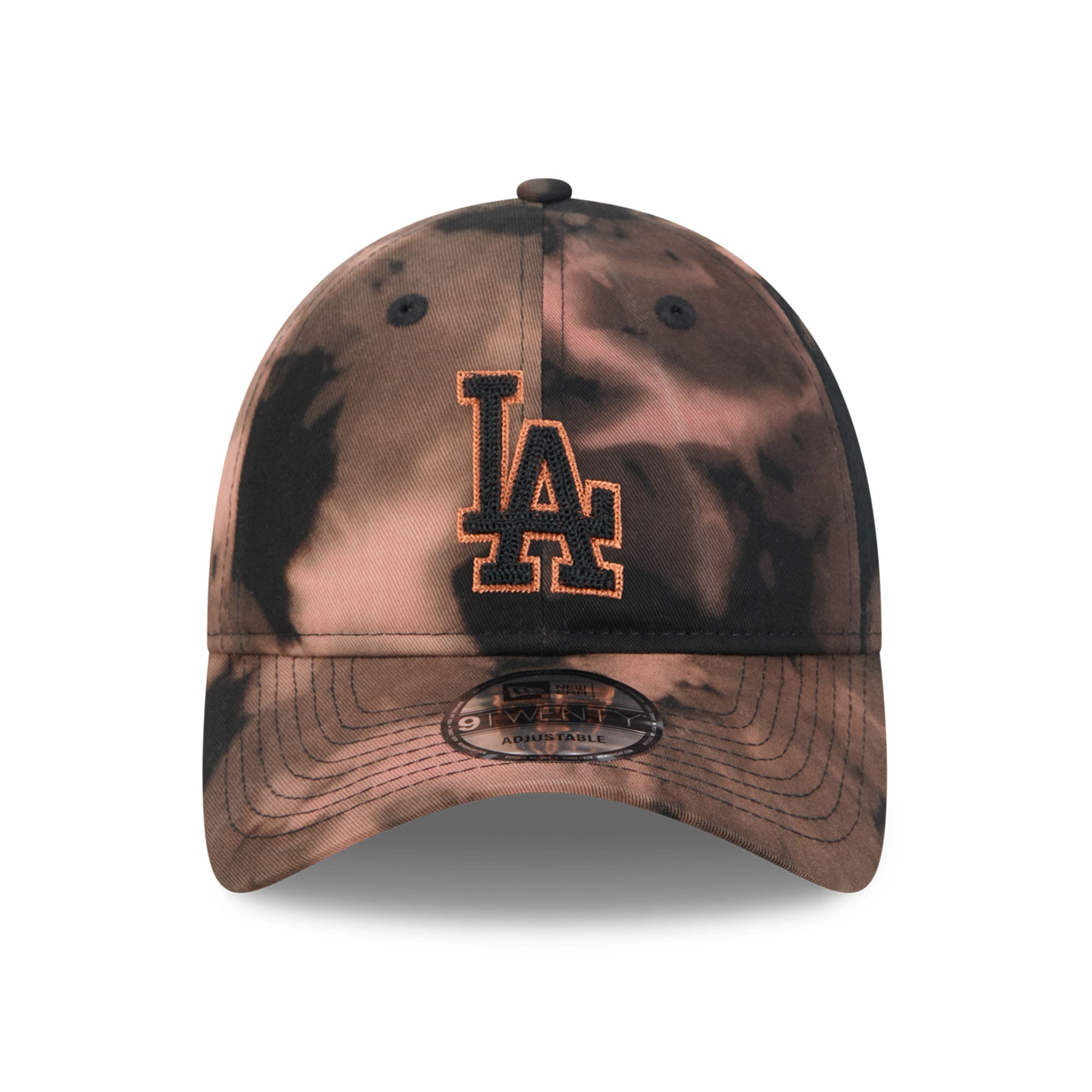 Men's New Era Black Los Angeles Dodgers Bleach Wash 9TWENTY Adjustable Hat