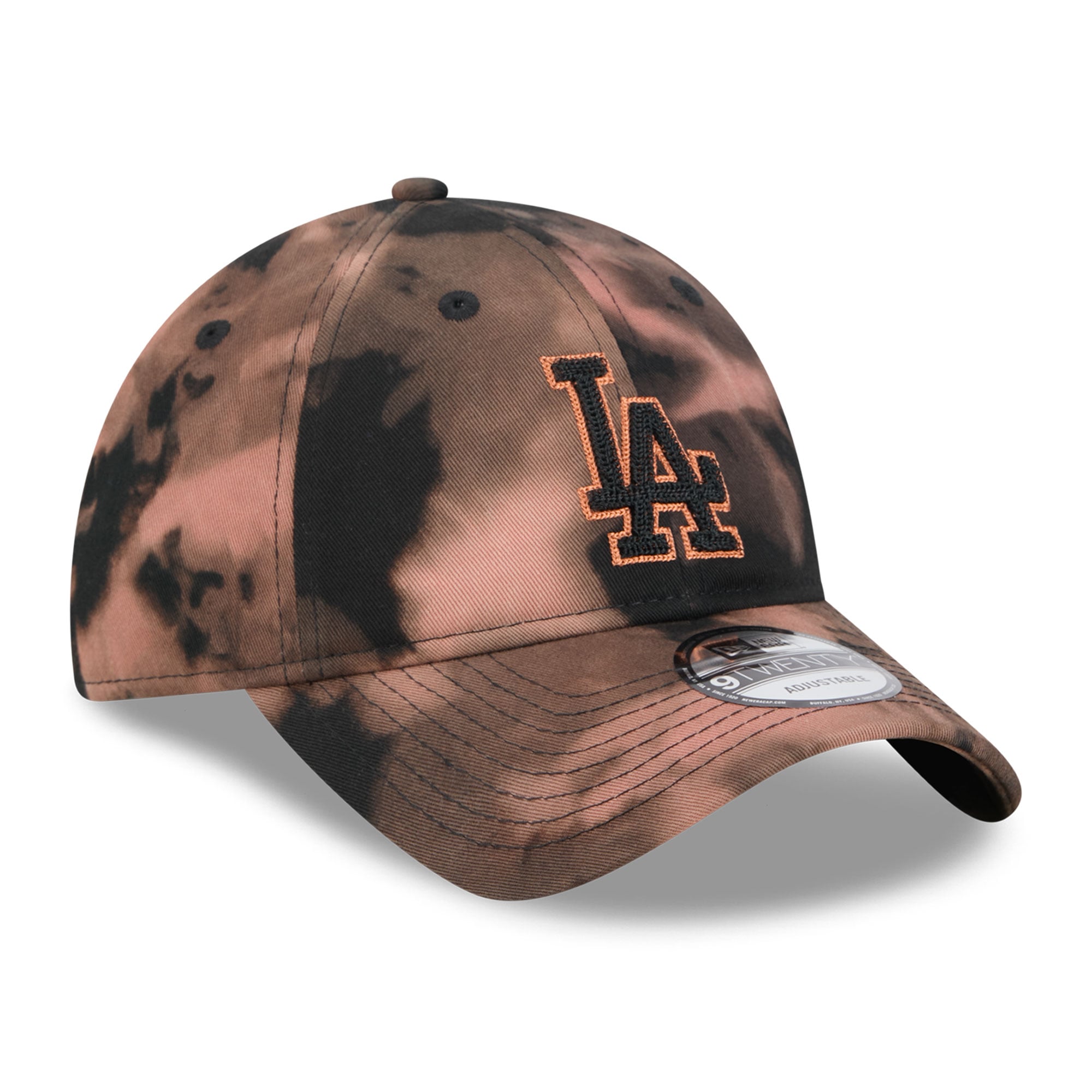 Men's New Era Black Los Angeles Dodgers Bleach Wash 9TWENTY Adjustable Hat