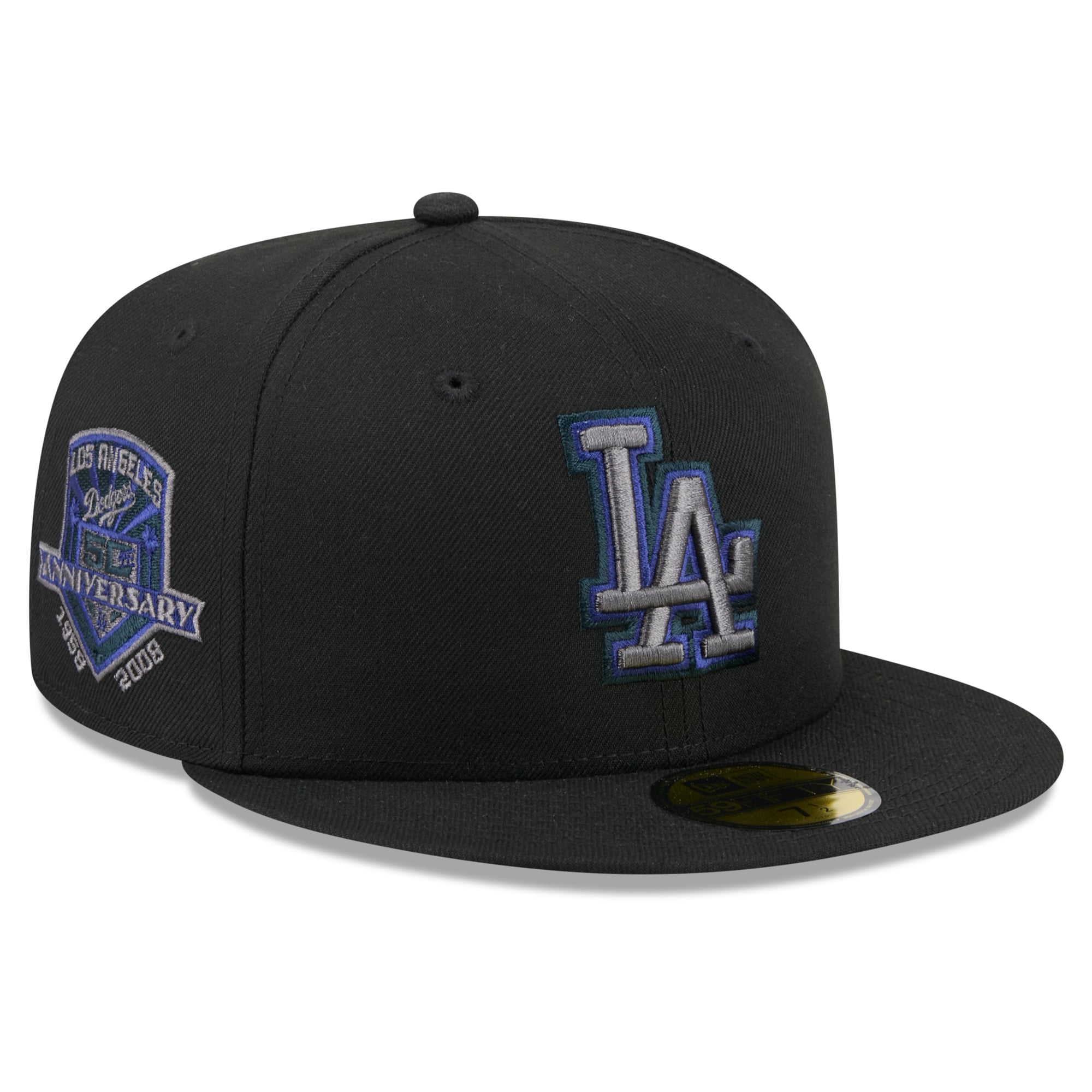 Casquette ajustée New Era 59FIFTY noire pour homme, Los Angeles Dodgers, coloris Color Pop