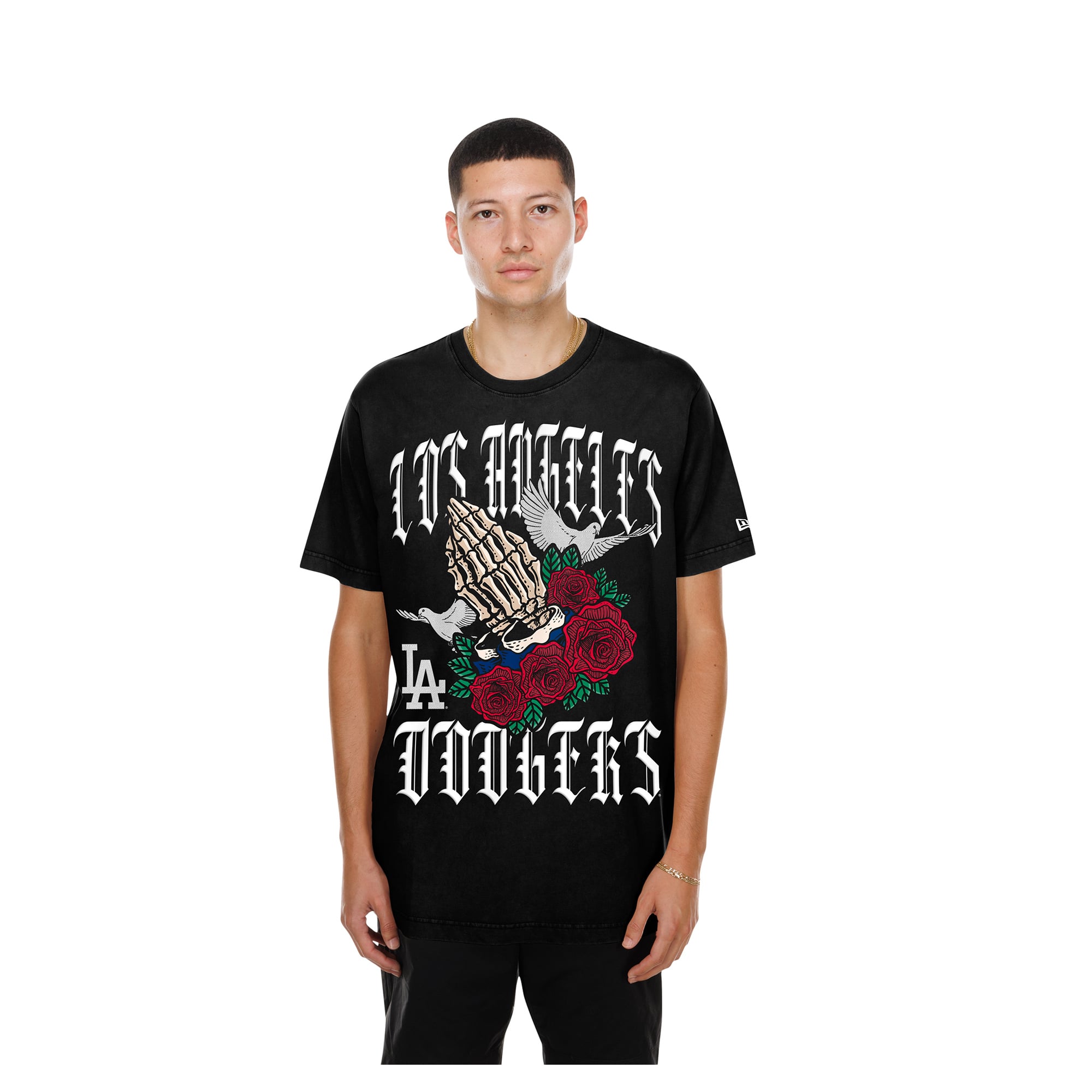 T-shirt New Era noir pour homme Los Angeles Dodgers Lifestyle Blessed Aesthetic