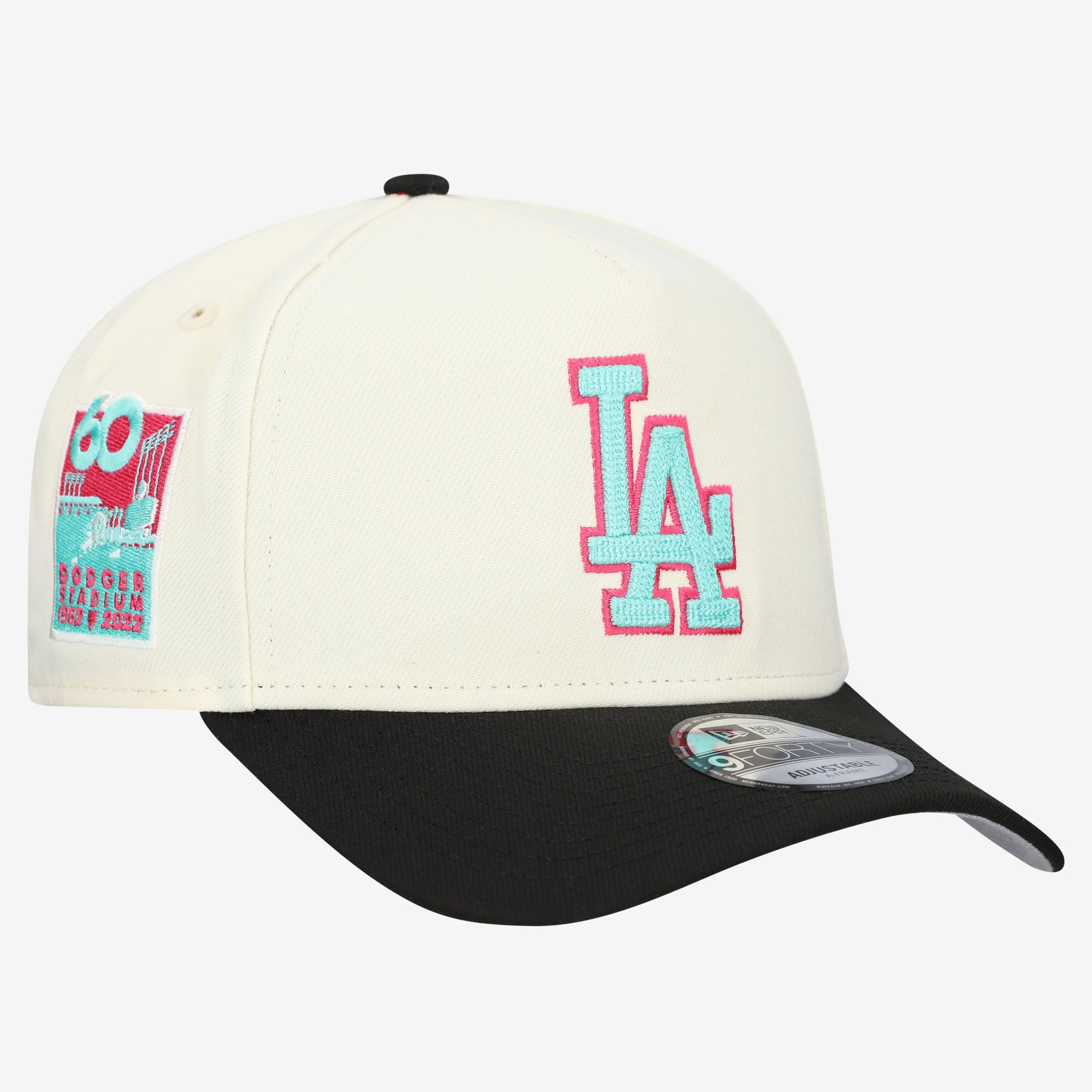 Men's New Era Cream Los Angeles Dodgers Stadium Chrome 9FORTY A-Frame Adjustable Hat