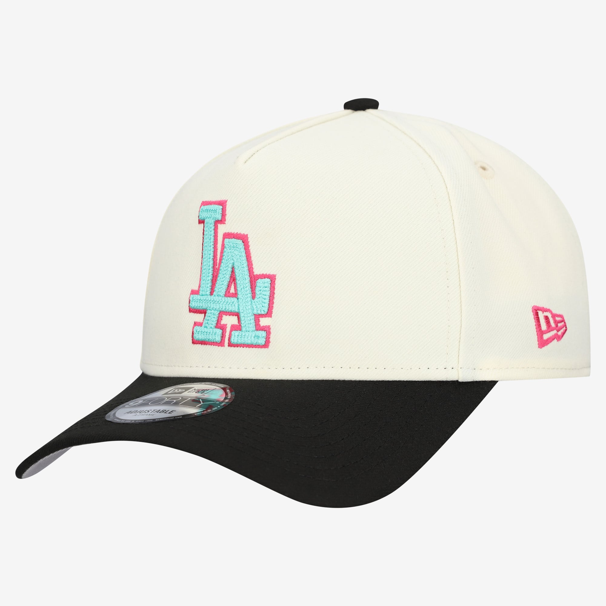 Men's New Era Cream Los Angeles Dodgers Stadium Chrome 9FORTY A-Frame Adjustable Hat