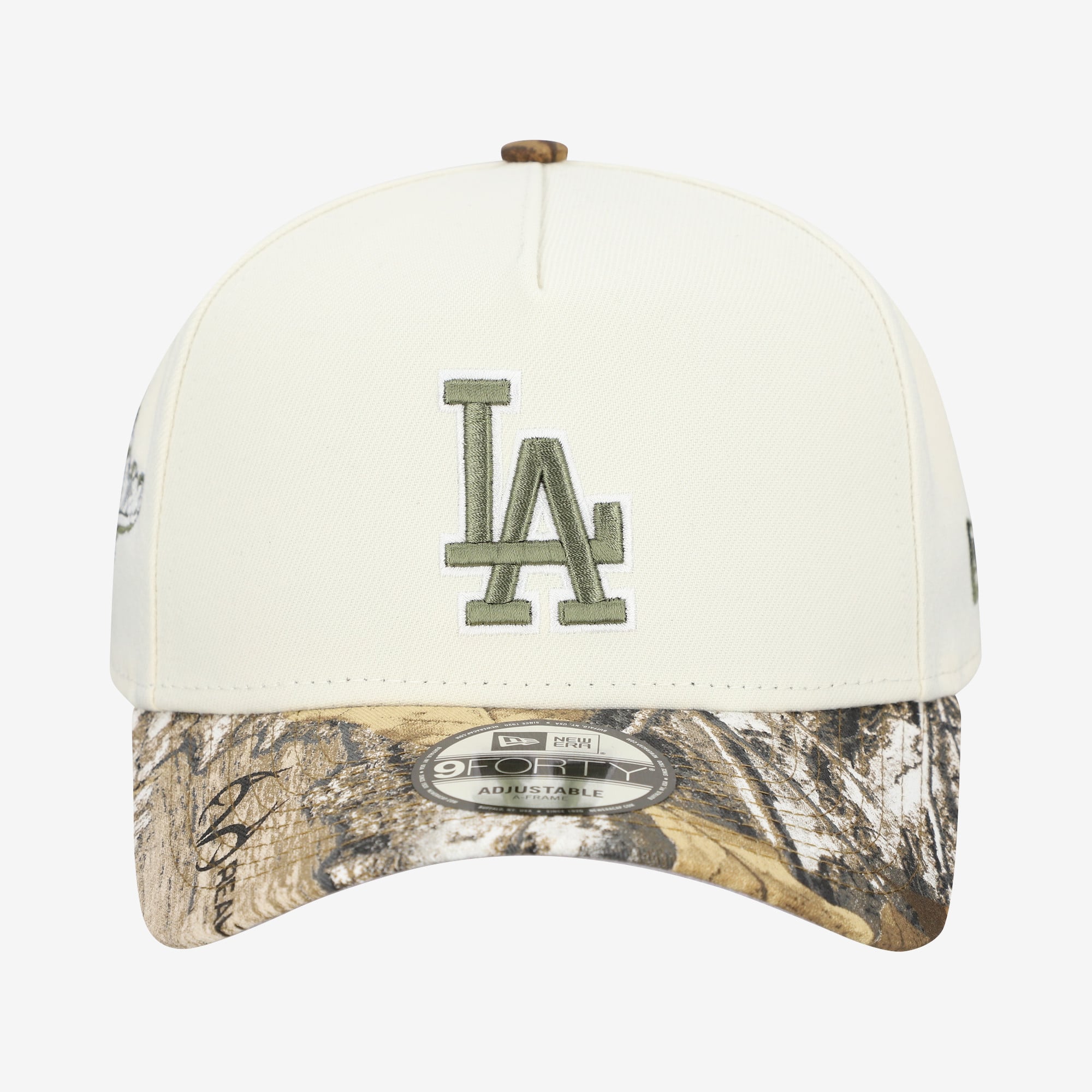 Men's New Era Cream/Realtree Camo Los Angeles Dodgers 9FORTY A-Frame Adjustable Hat
